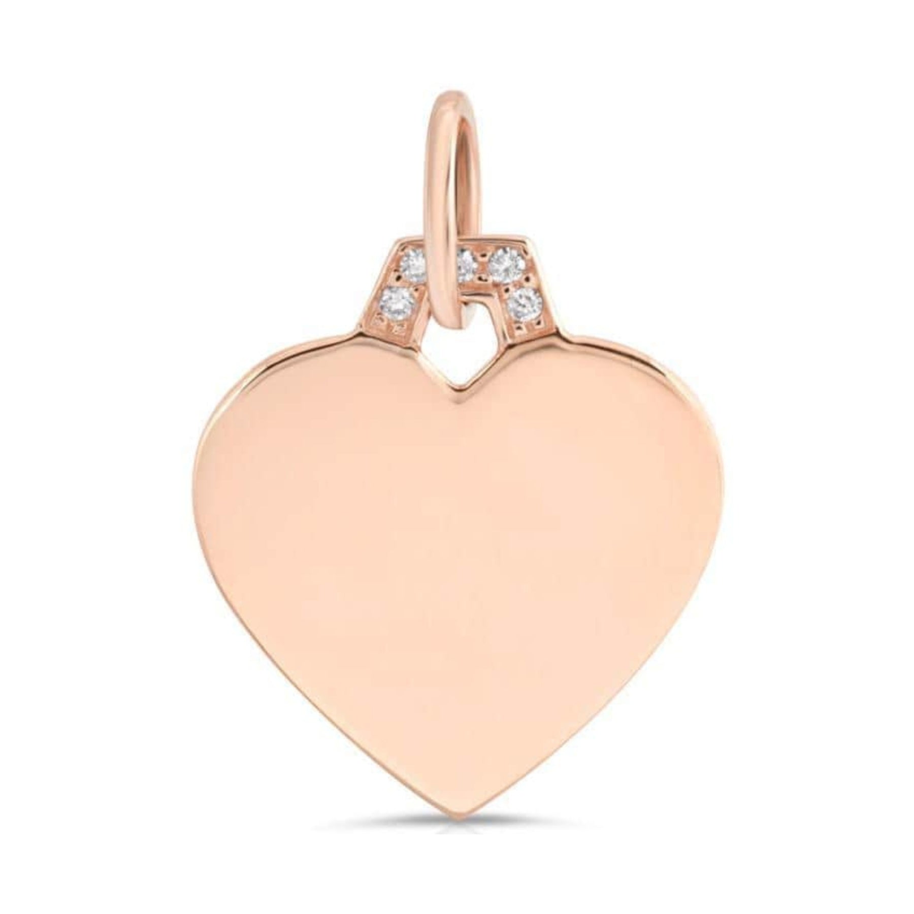 Diamond Heart Dog Tag Charm