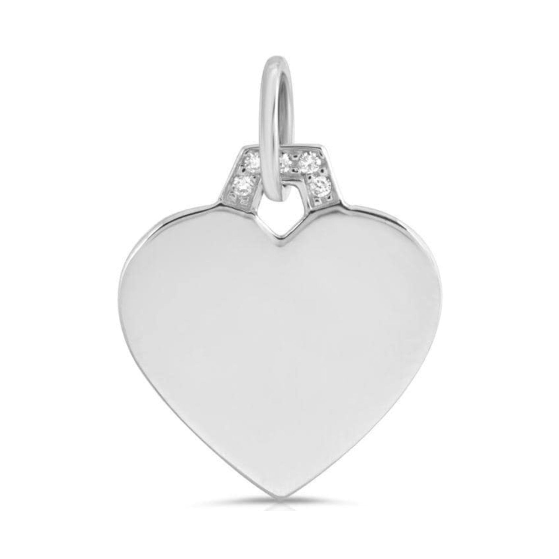 Diamond Heart Dog Tag Charm