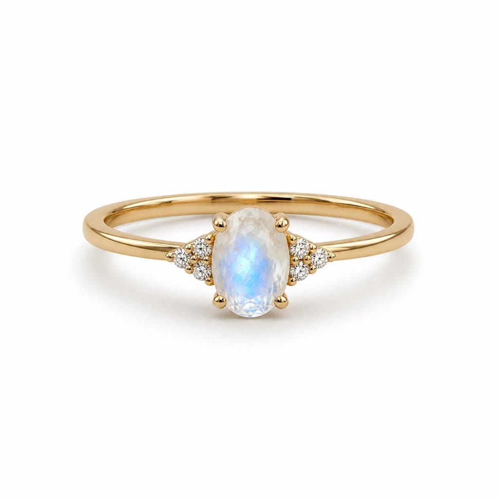 Curated Los Angeles Diamond Moonstone Ring