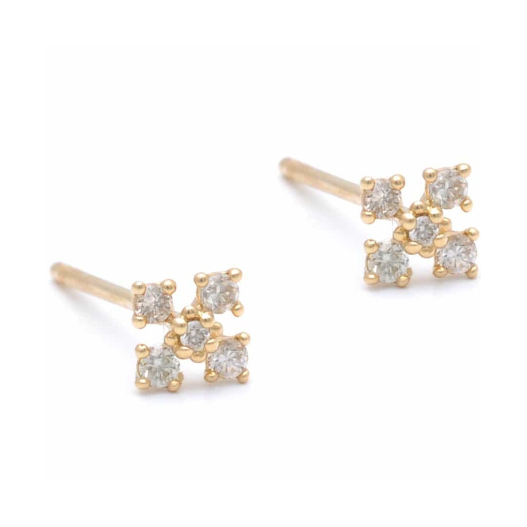 
Diamond Occitan Cross Yellow Gold Studs