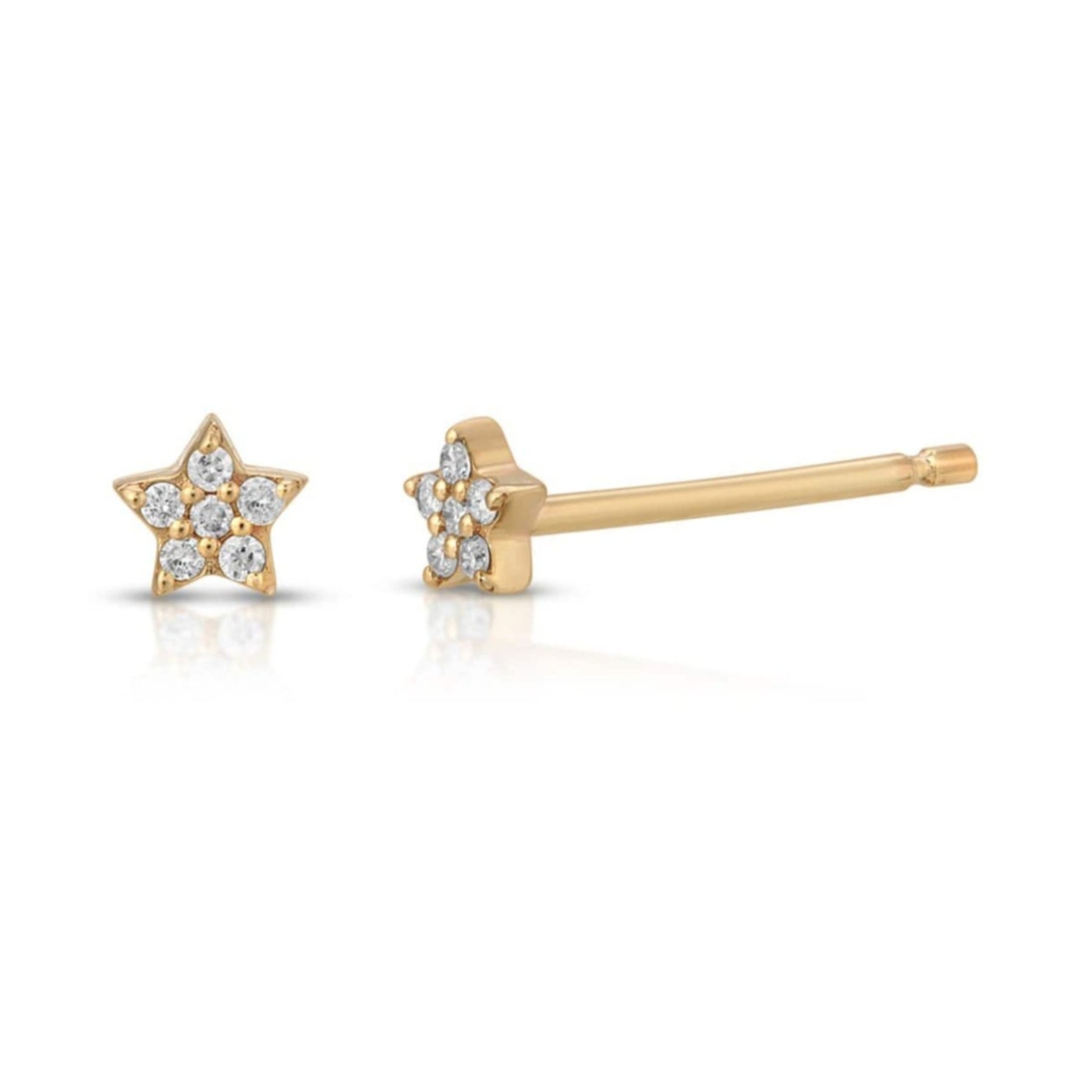 Diamond Pave Star Gold Studs