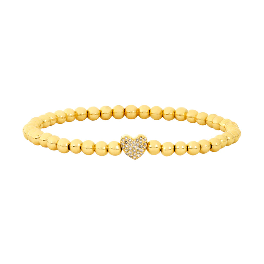 Heart Clasp Yellow Clay Bead Bracelet – design-eye-gallery