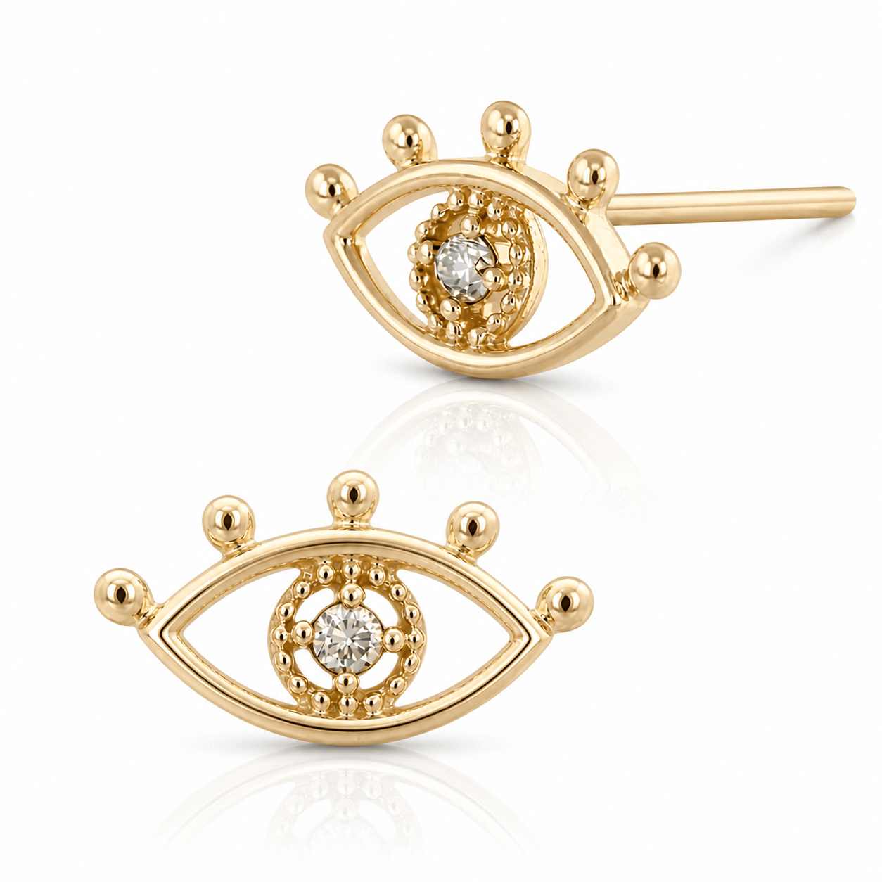Curated Los Angeles Earrings 14K Evil Eye Stud