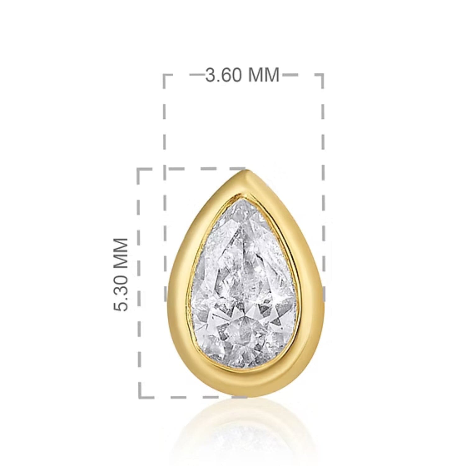CLA EARRINGS 14K Gold 0.2ct Natural Diamond Pear Bezel Stud Earrings