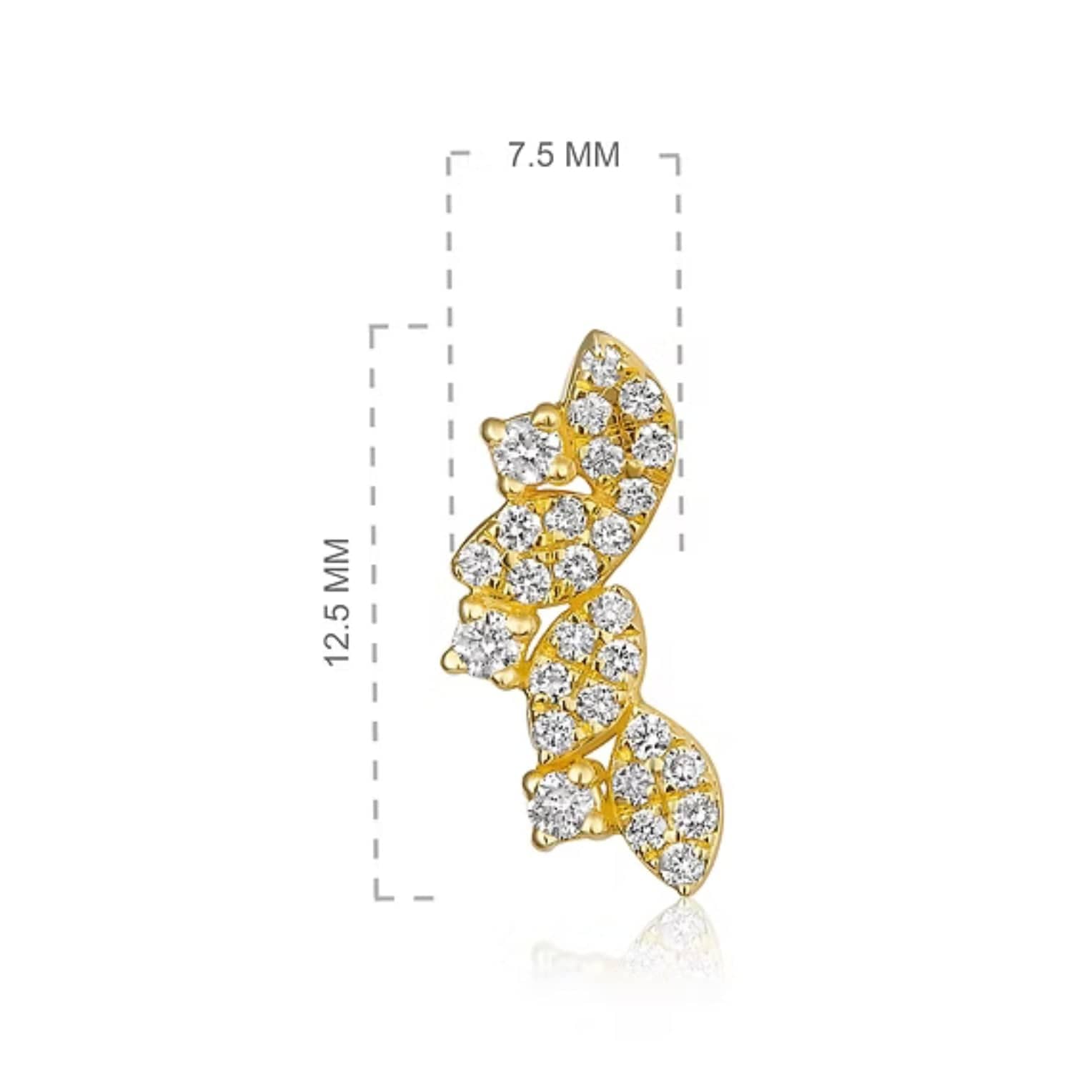 CLA EARRINGS 14K Gold 0.31ct Natural Diamond Marquise Climber Earrings