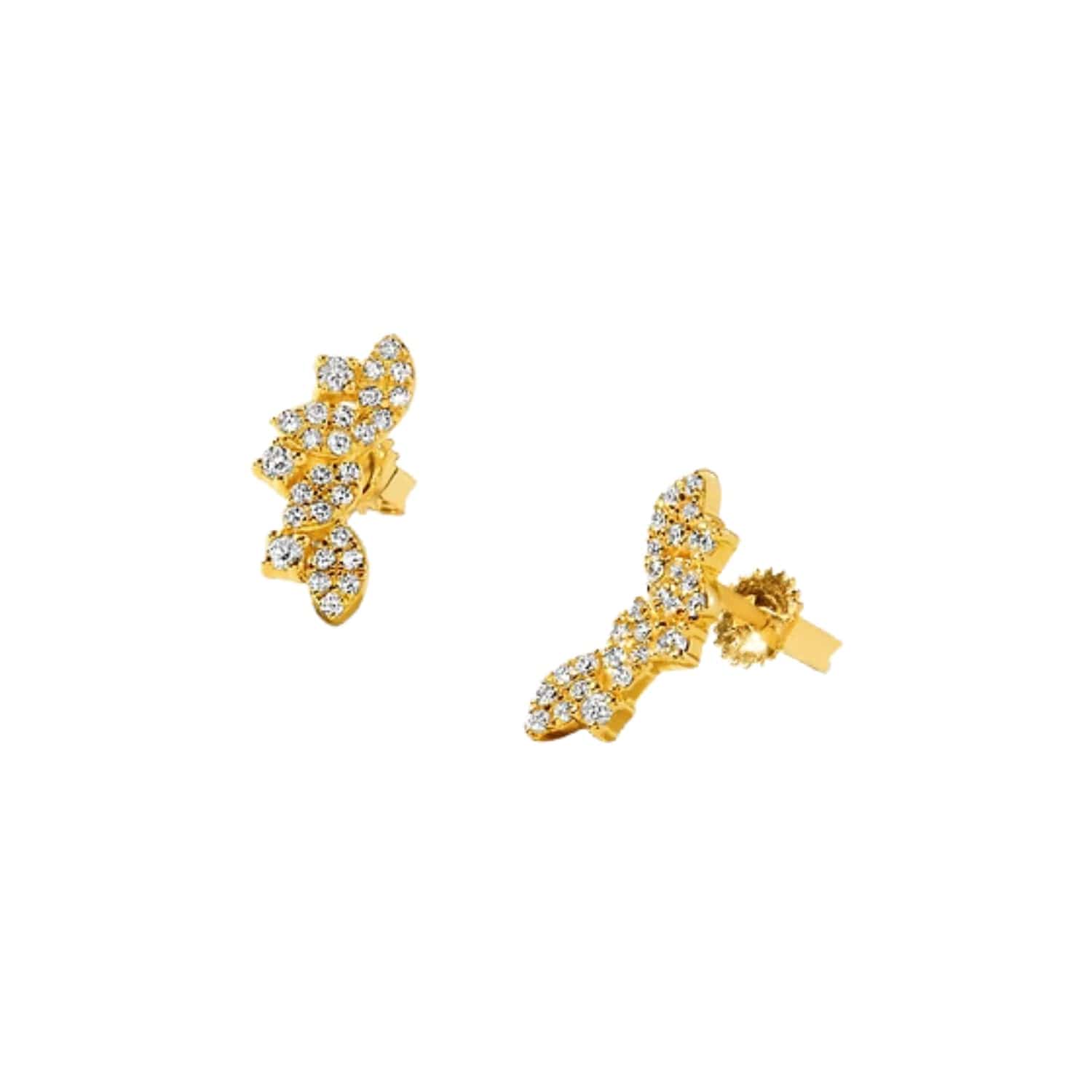 CLA EARRINGS 14K Gold 0.31ct Natural Diamond Marquise Climber Earrings