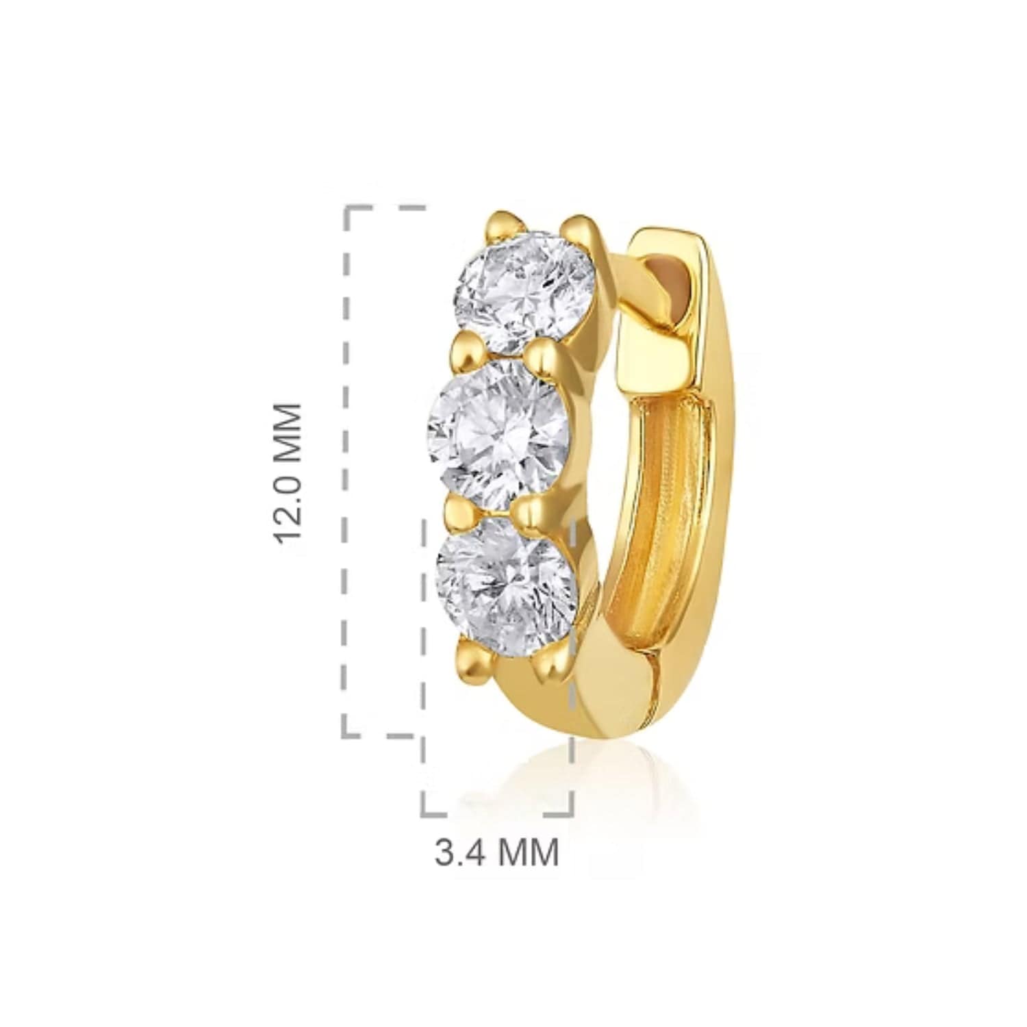CLA EARRINGS 14K Gold 0.8ct Natural Diamond Chunky Huggie Earrings