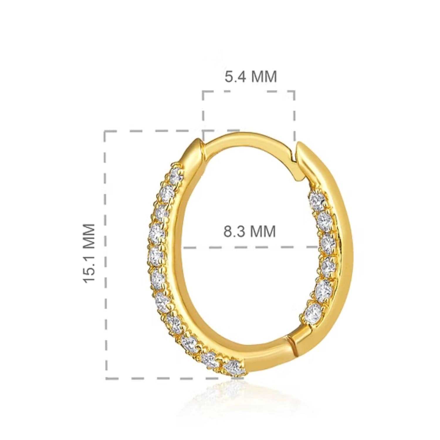 CLA EARRINGS 14K Gold 1ct Natural Diamond 3 Row Huggie Earrings