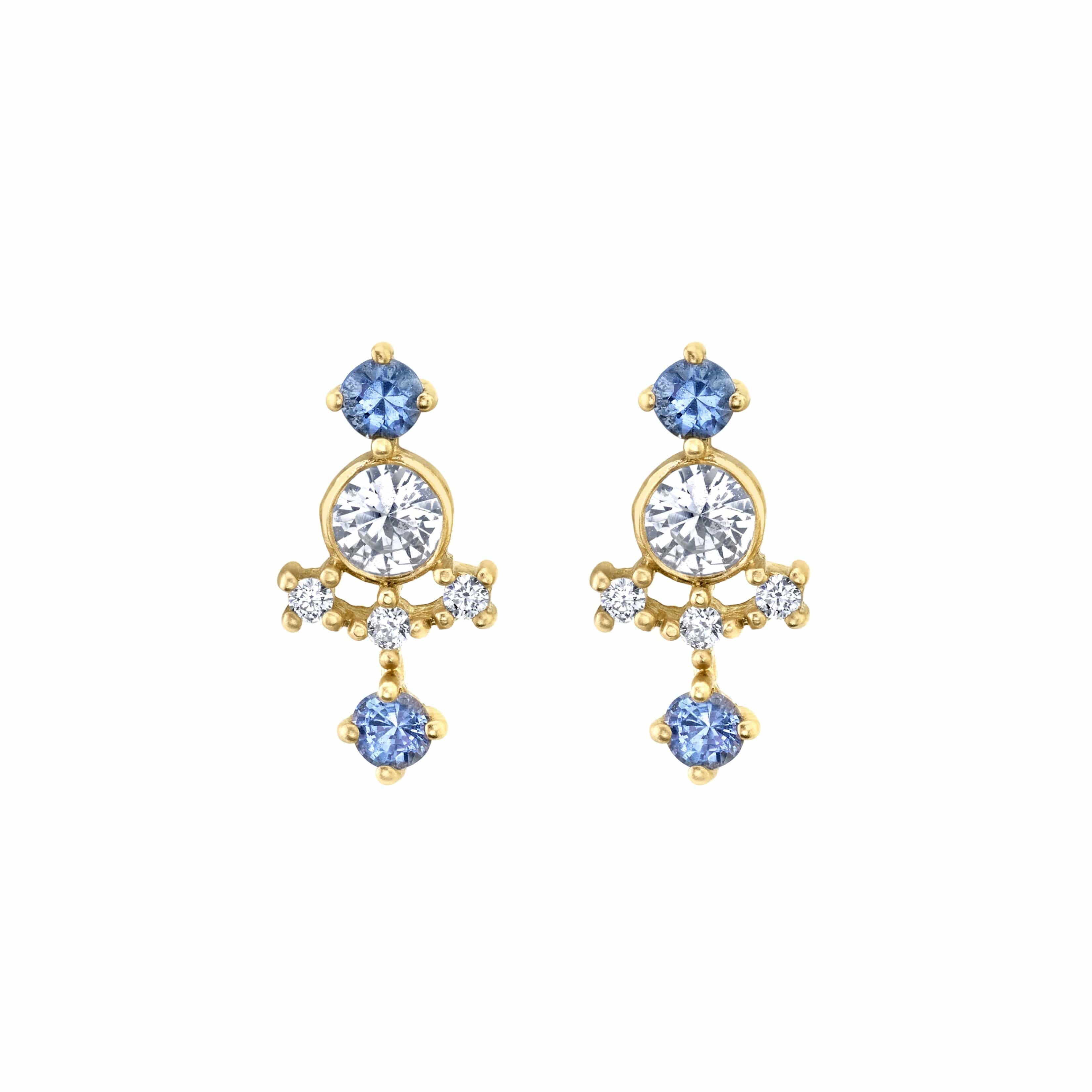 Carter Eve Jewelry EARRINGS 14K Gold Echo Sapphire Stud Earrings