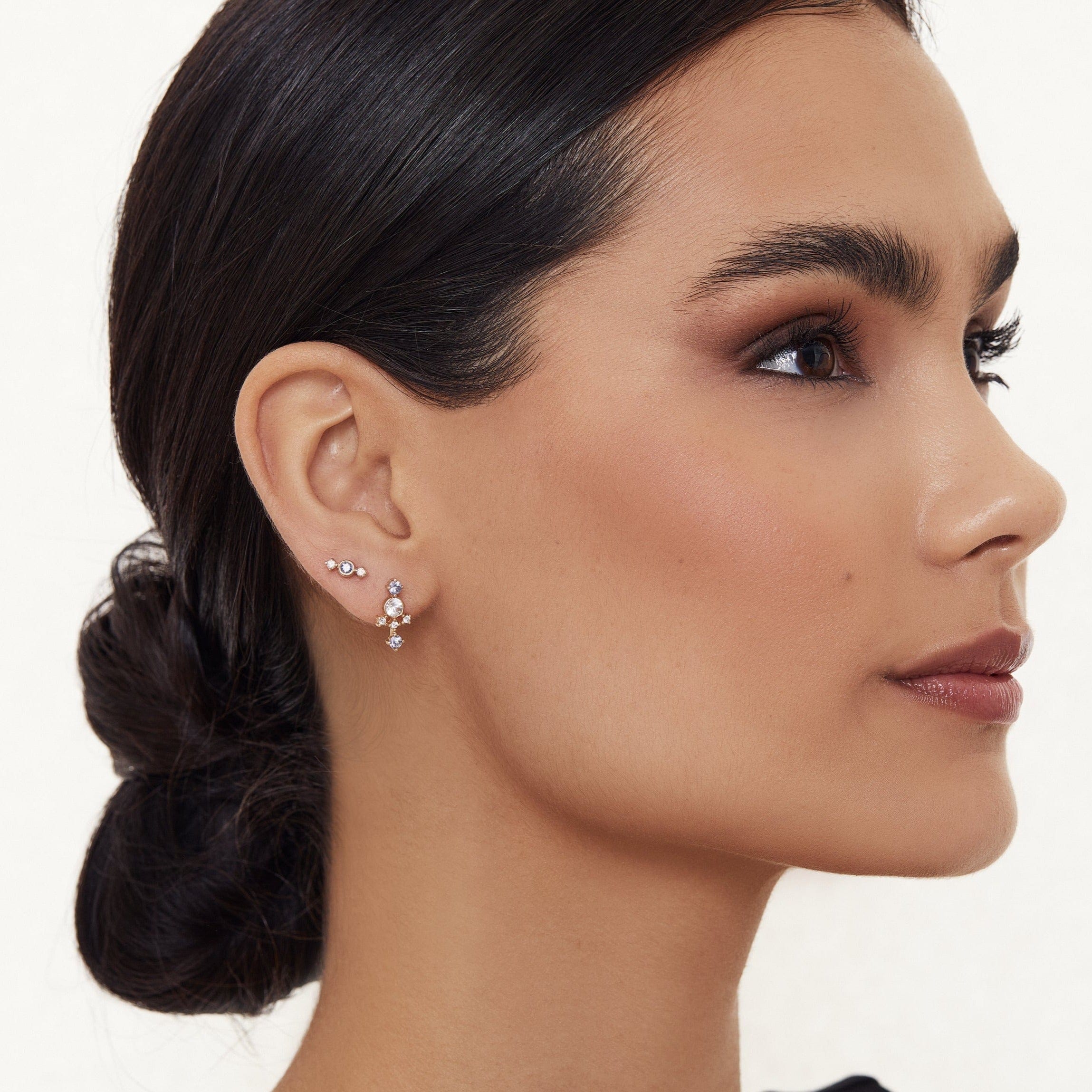 Carter Eve Jewelry EARRINGS 14K Gold Echo Sapphire Stud Earrings