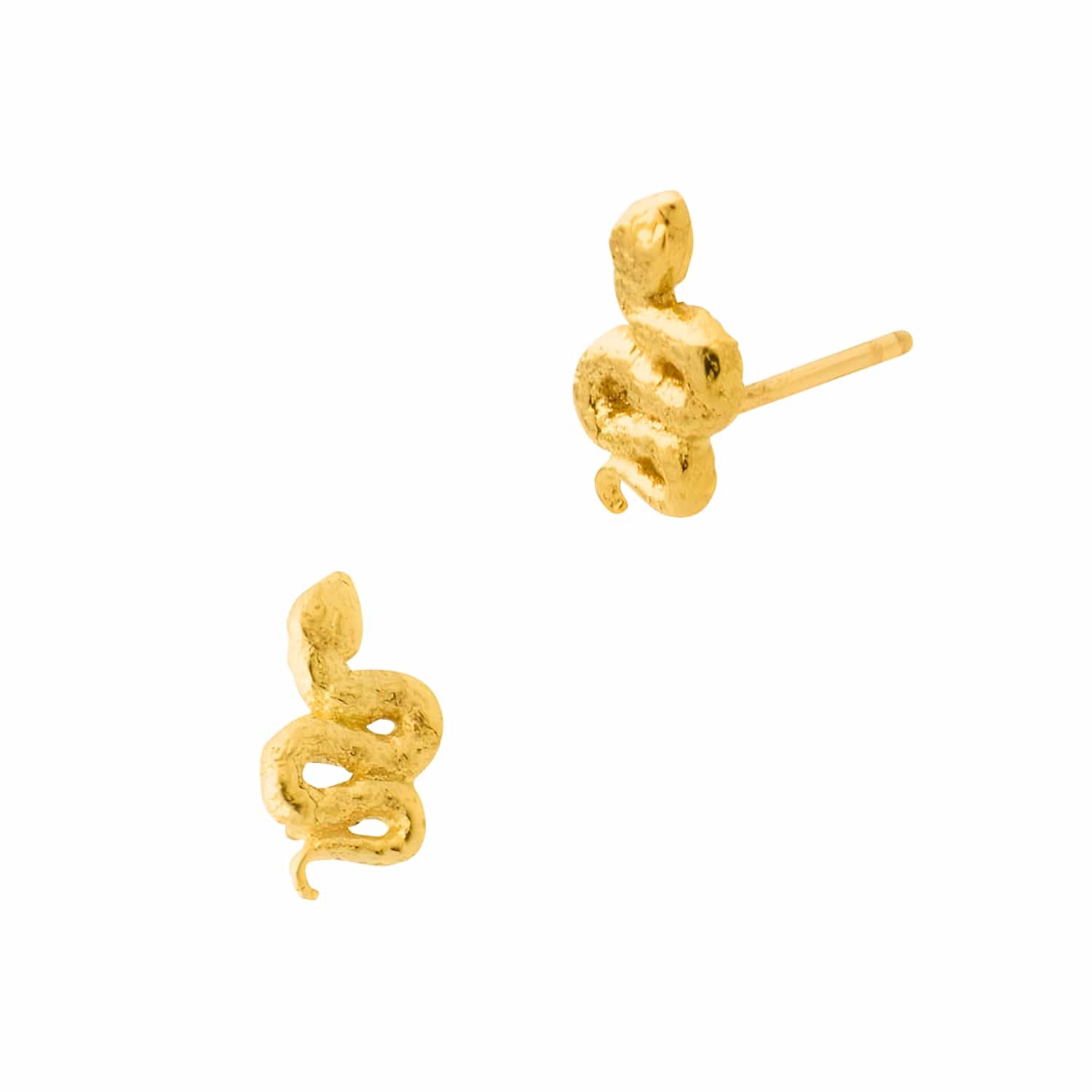 Curated Los Angeles Earrings Single 14K Yellow Gold 5x9.5mm Snake Stud Earring