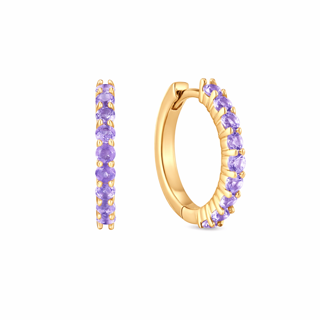 CLA EARRINGS Amethyst Huggies