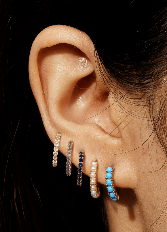 CLA EARRINGS Amethyst Huggies