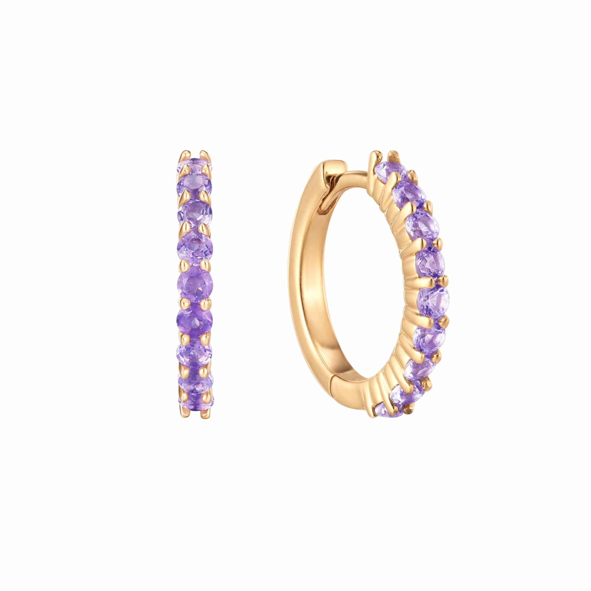 CLA EARRINGS Amethyst Huggies