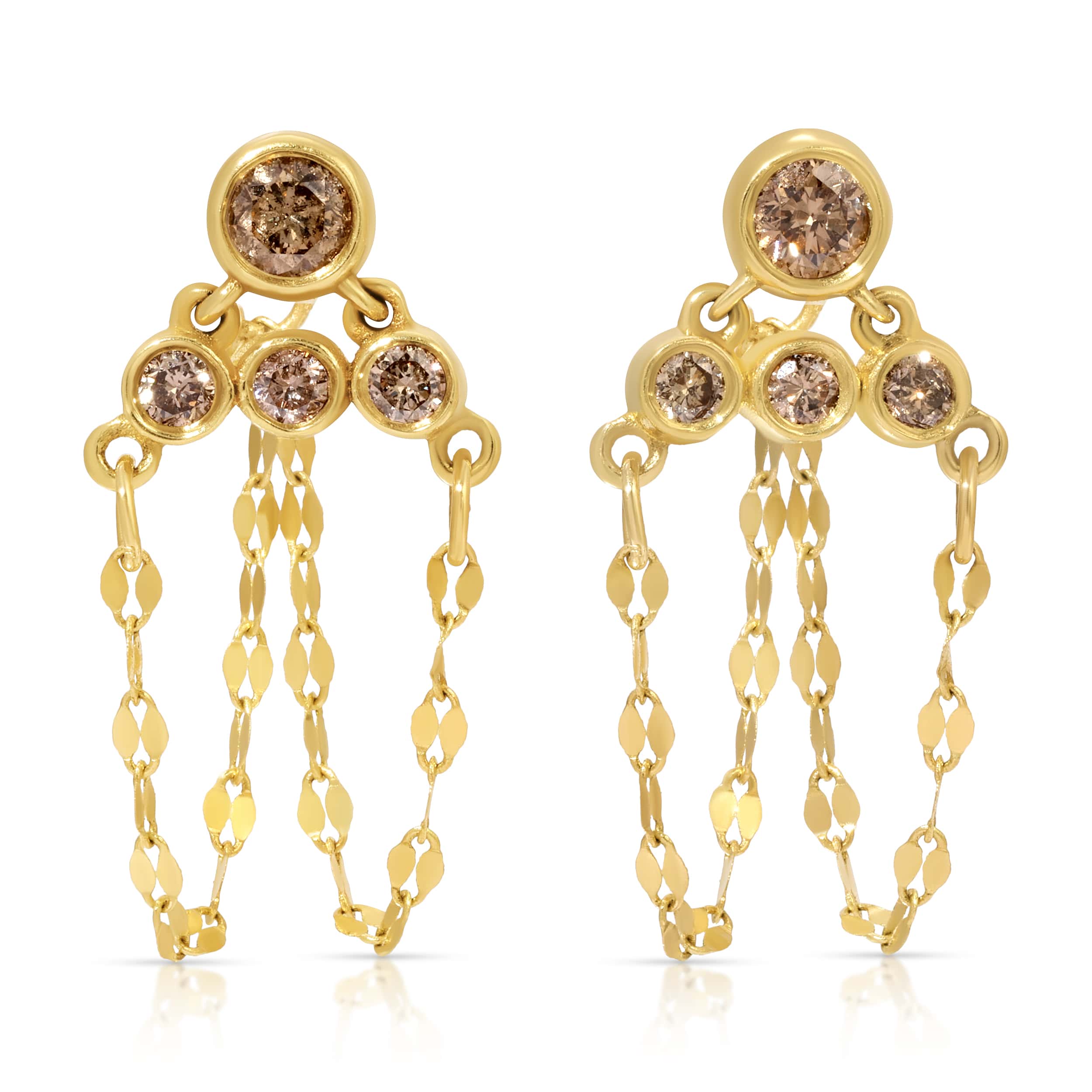 Danielle Morgan EARRINGS Anna Earrings, Champagne Diamond