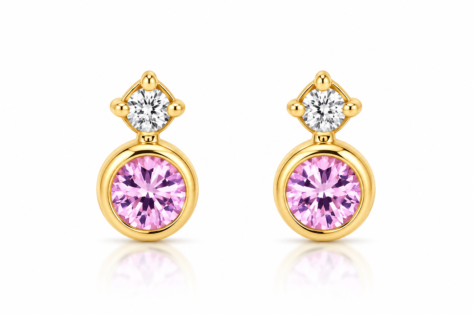 Carter Eve Jewelry EARRINGS Baby Huntress Studs with Pink Sapphires and Diamonds