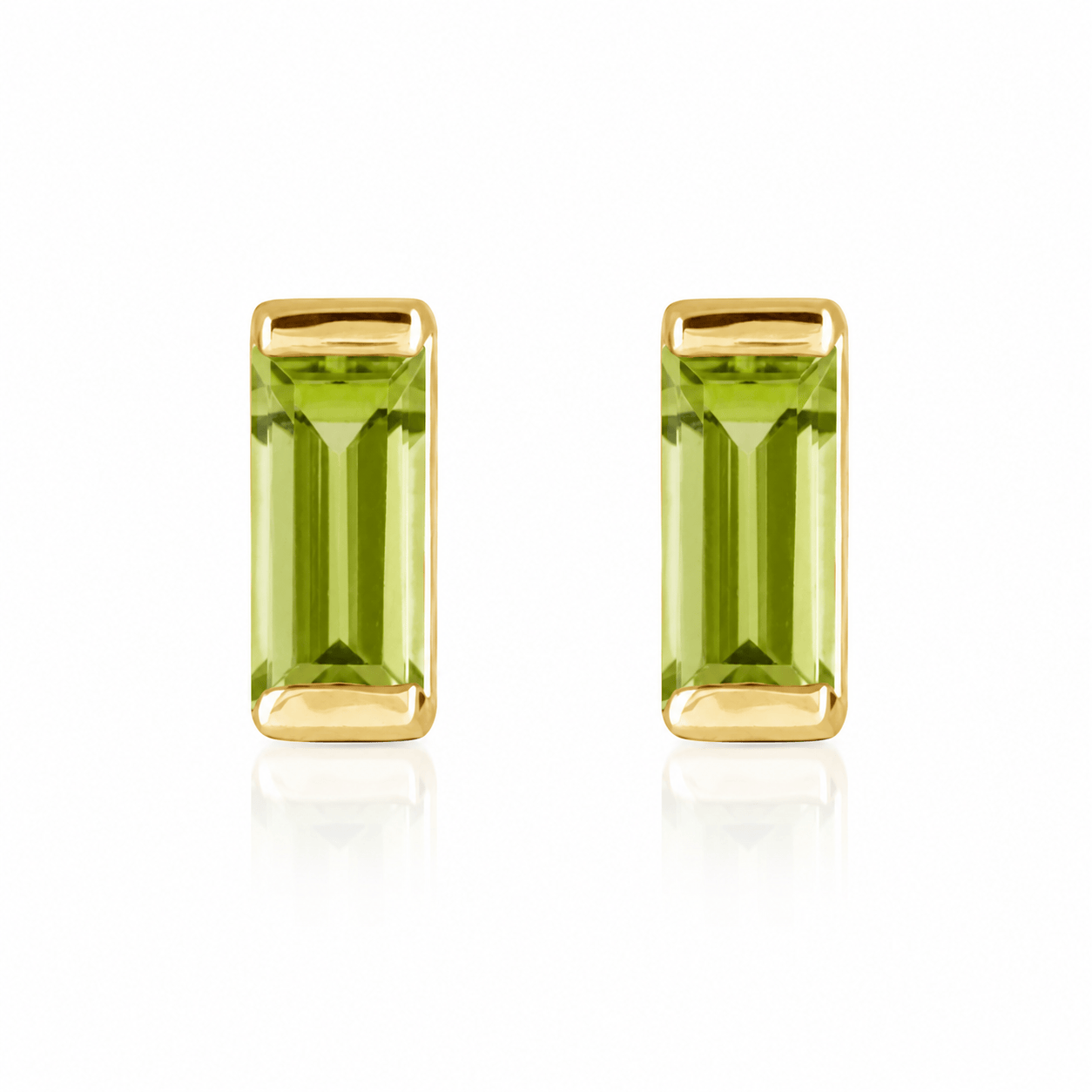 CLA EARRINGS Baguette Peridot Stud Earrings