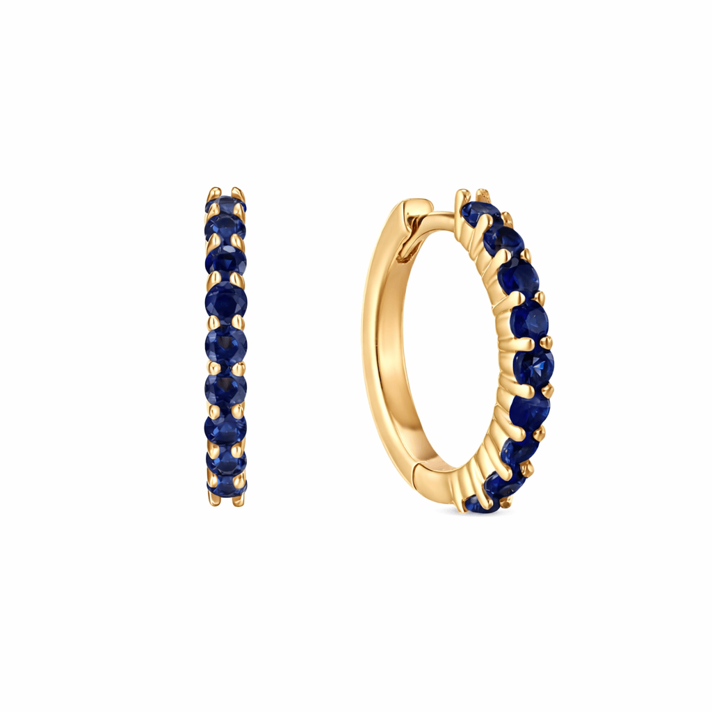 Curated Los Angeles EARRINGS Blue Sapphire Huggies