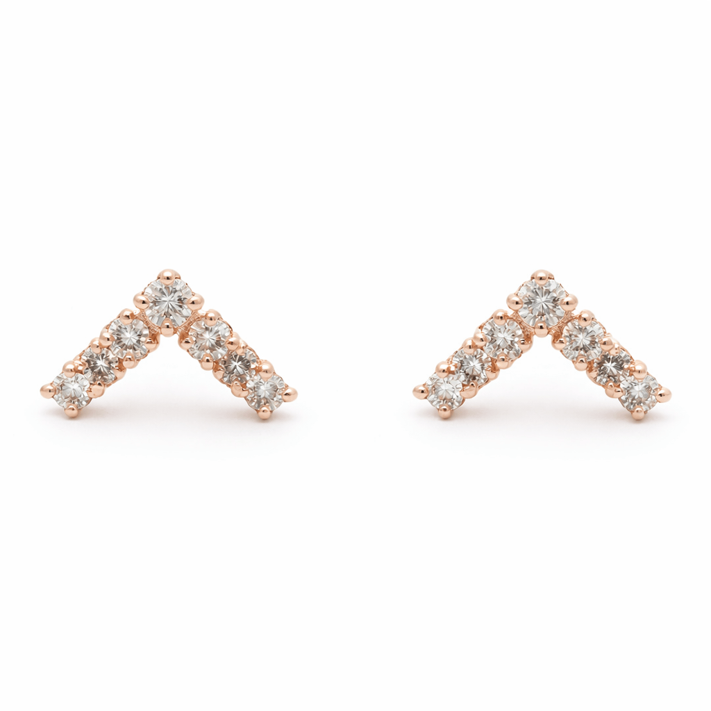 CLA EARRINGS Chevron Diamond Studs