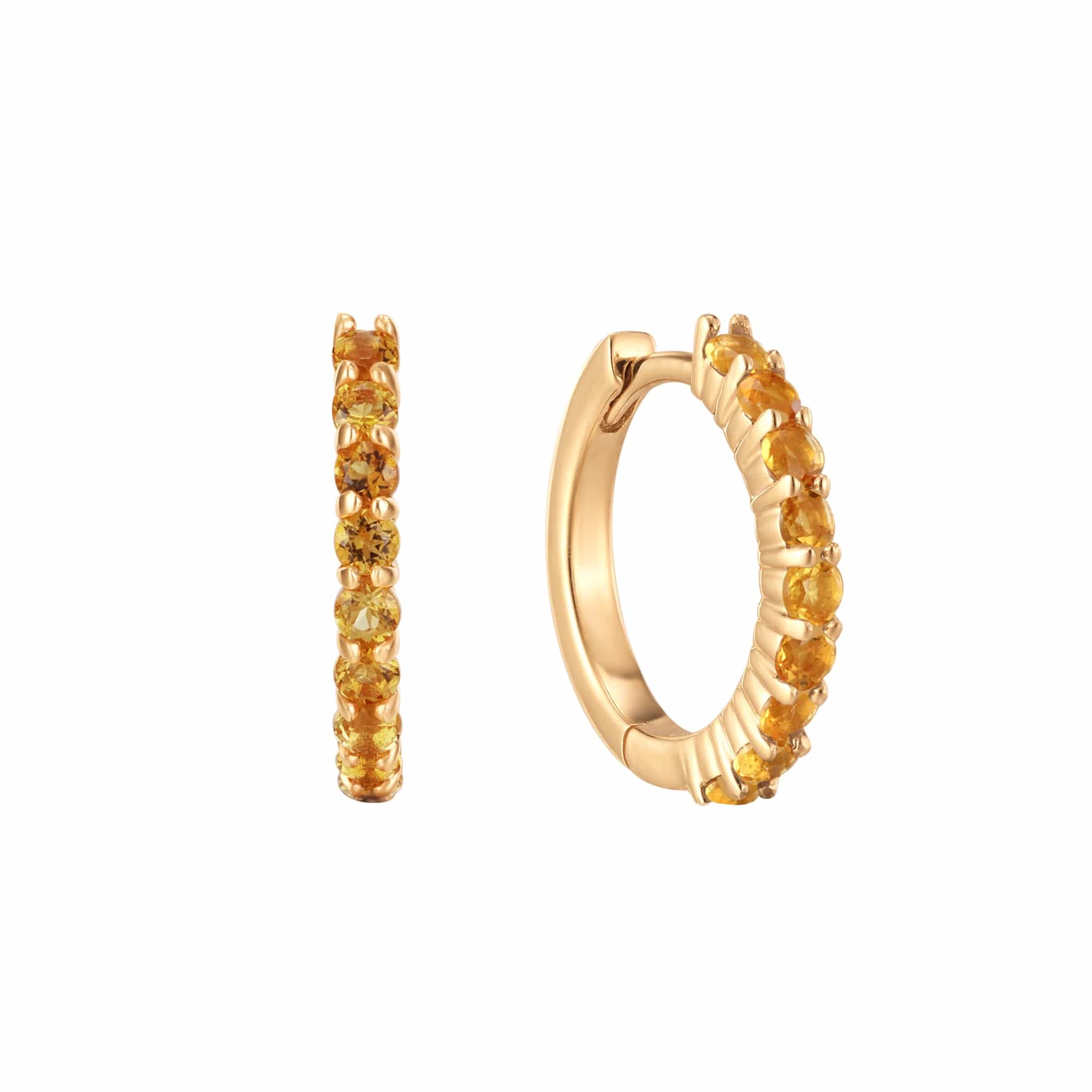 Curated Los Angeles EARRINGS Citrine Huggies
