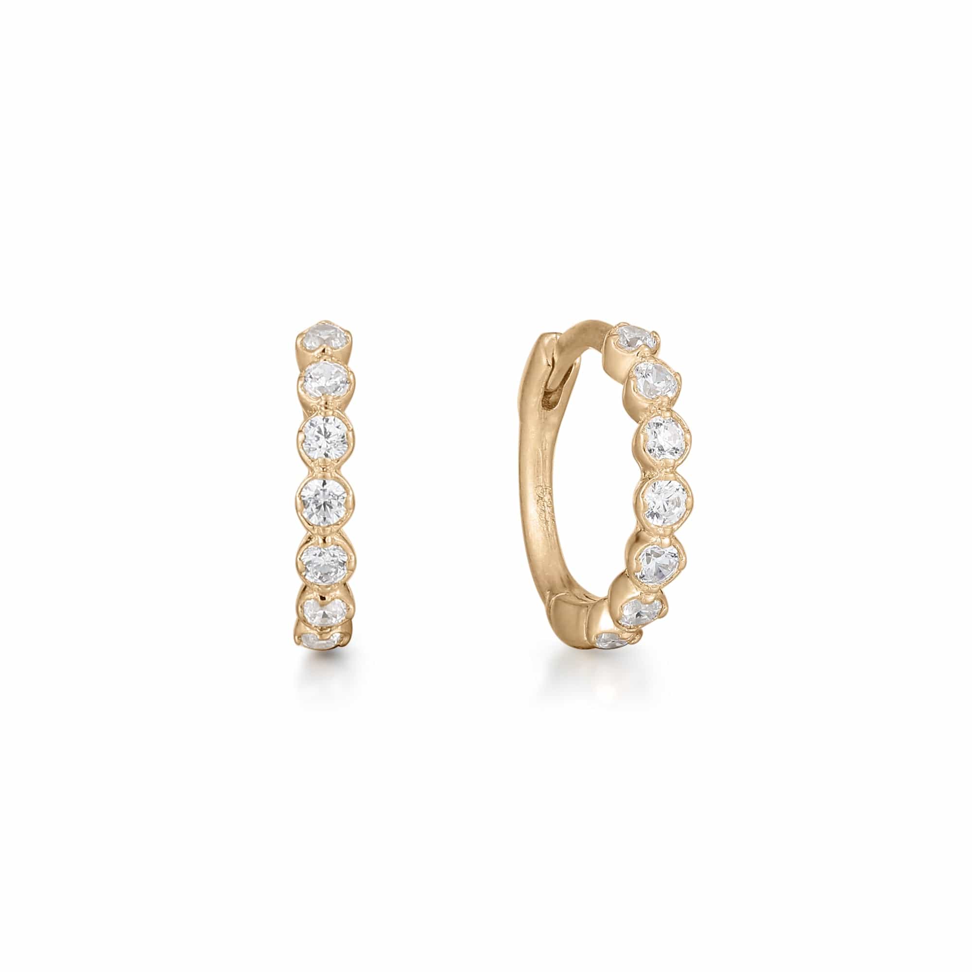 Curated Los Angeles EARRINGS Diamond Bezel Huggies