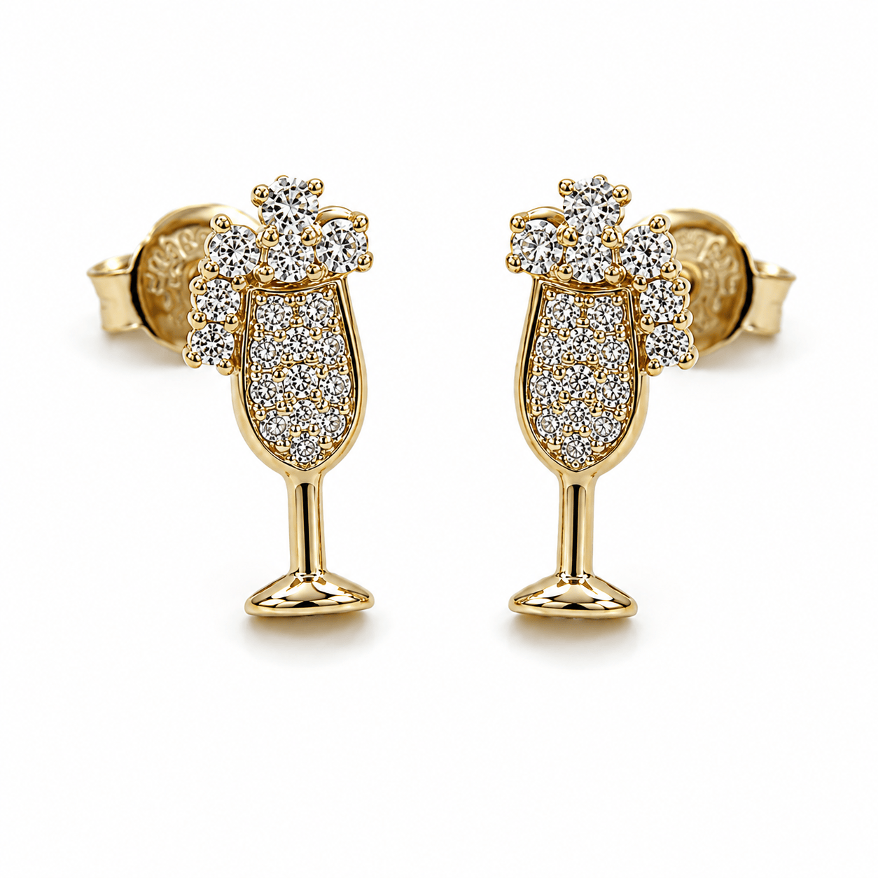 Curated Los Angeles EARRINGS Diamond Champagne Stud Earrings