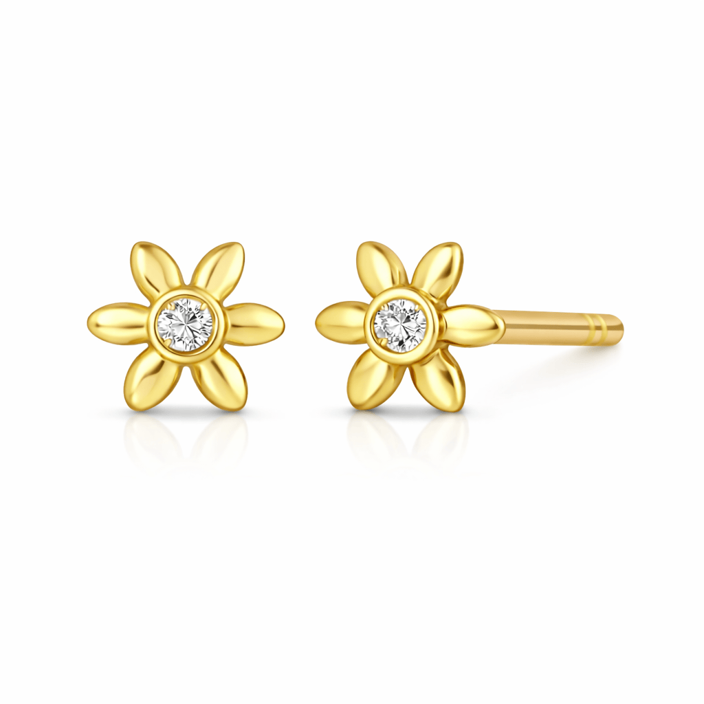 Curated Los Angeles EARRINGS Diamond Daisy Flower Stud Earrings