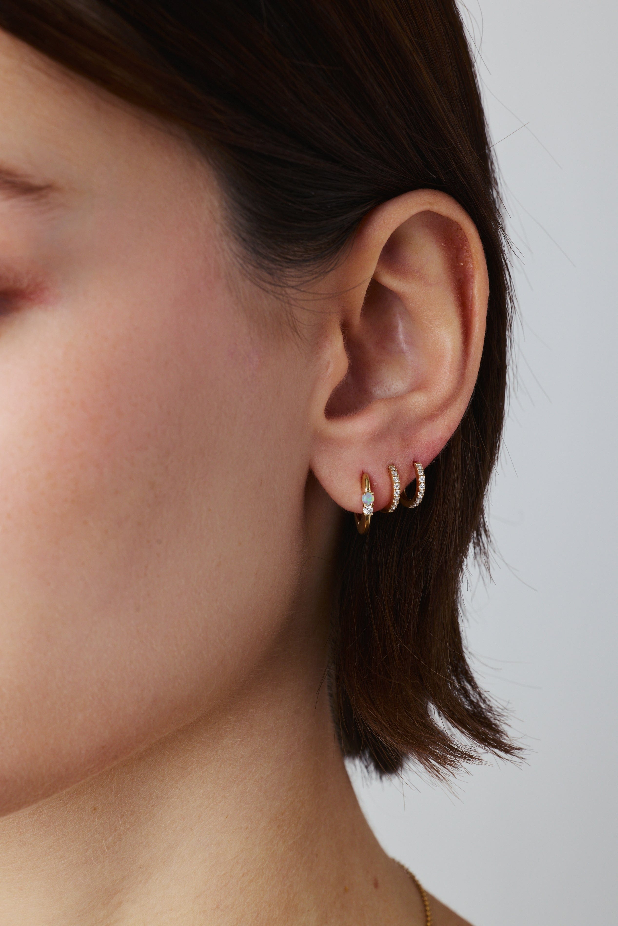 FADE TO BLACK STUDIO EARRINGS Diamond Huggie Hoops