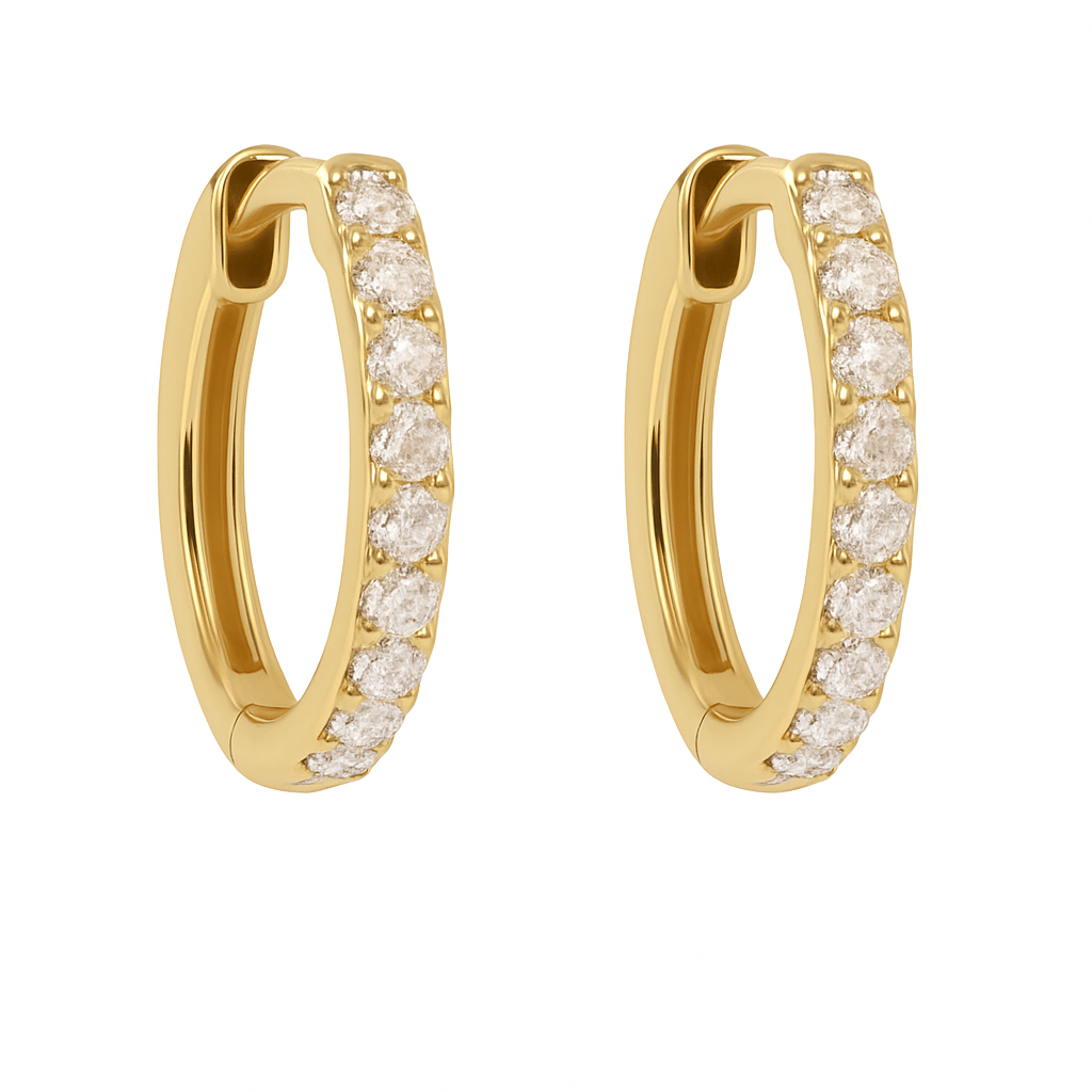 FADE TO BLACK STUDIO EARRINGS Diamond Huggie Hoops
