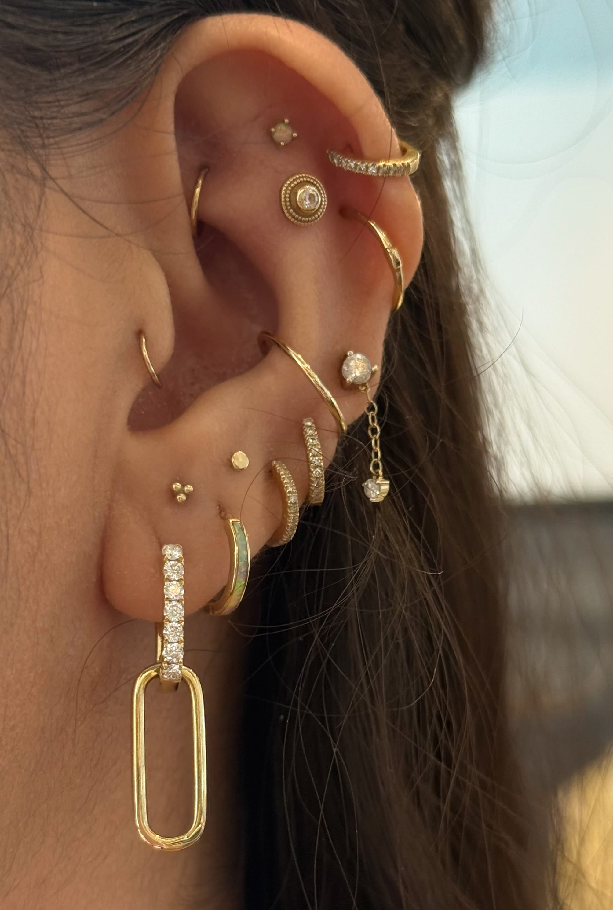 CLA EARRINGS Diamond Link Drop Earrings
