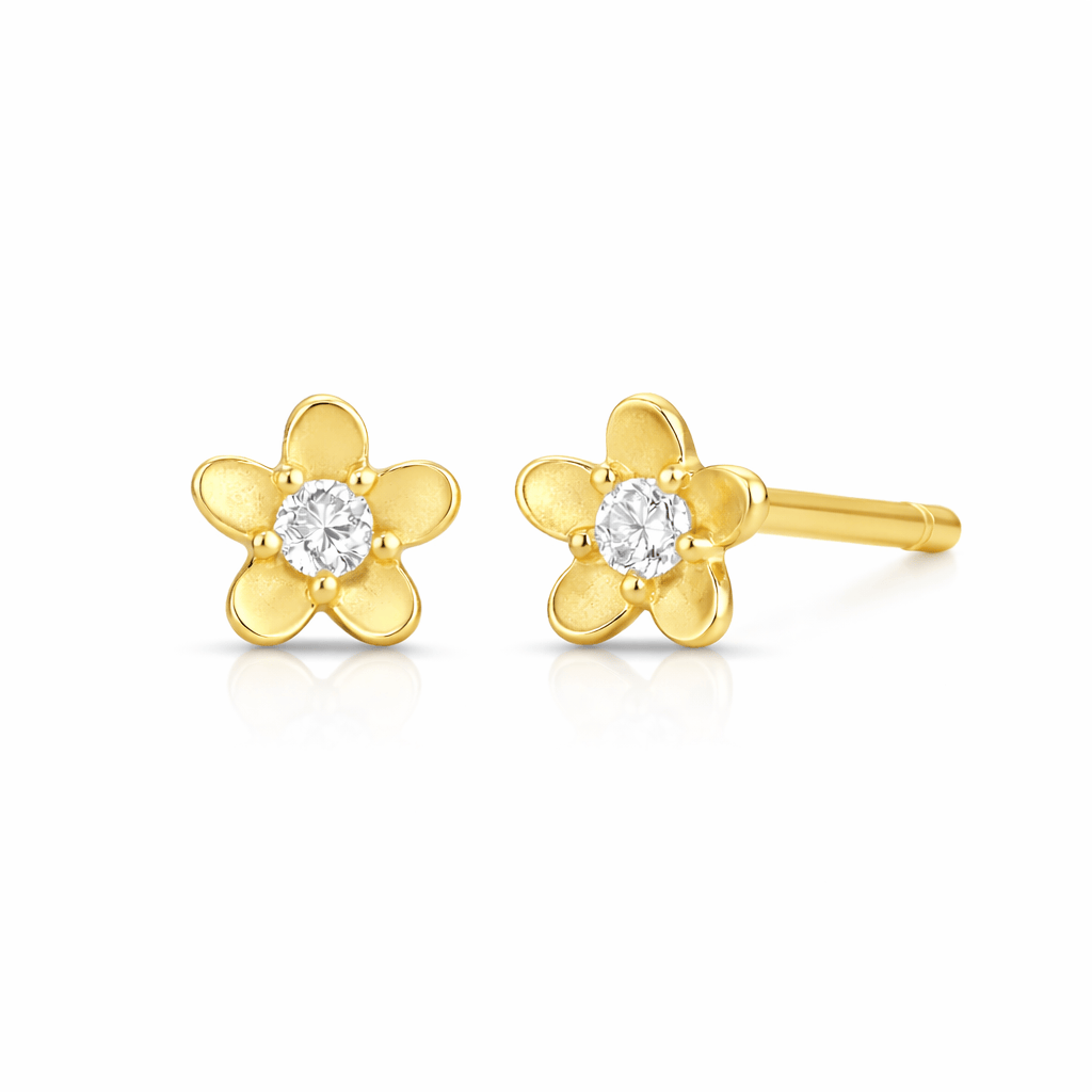 Curated Los Angeles EARRINGS Diamond Lotus Flower Stud Earrings
