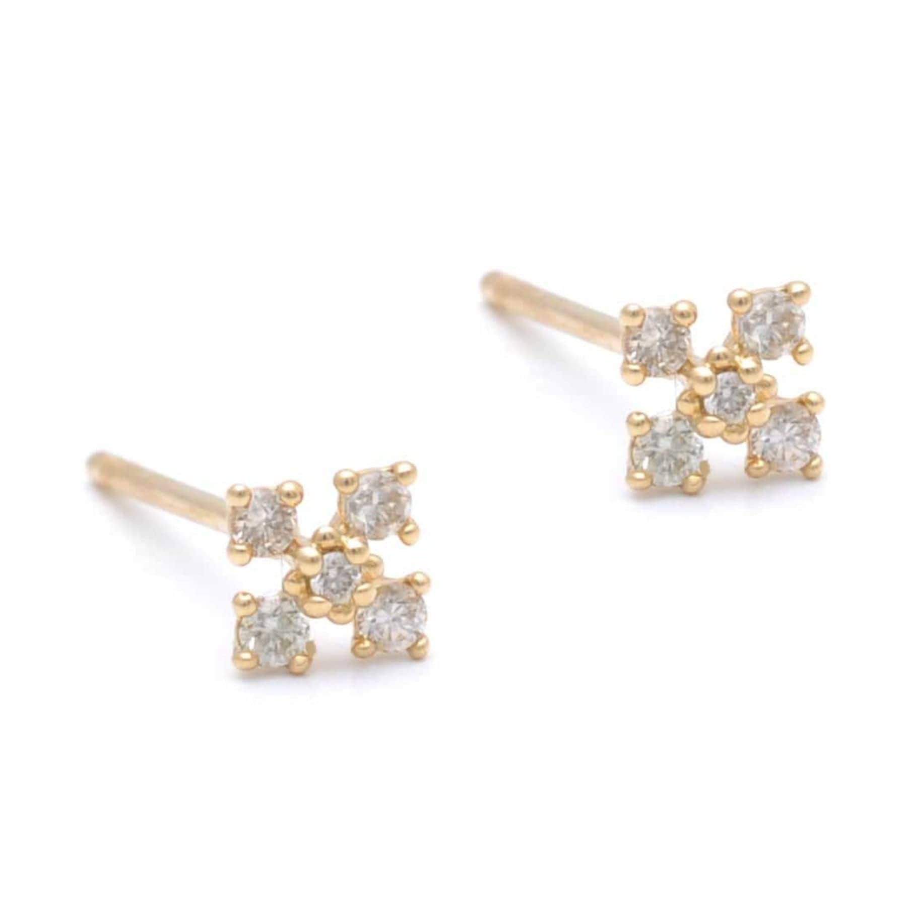 CLA EARRINGS Diamond Occitan Cross Yellow Gold Studs
