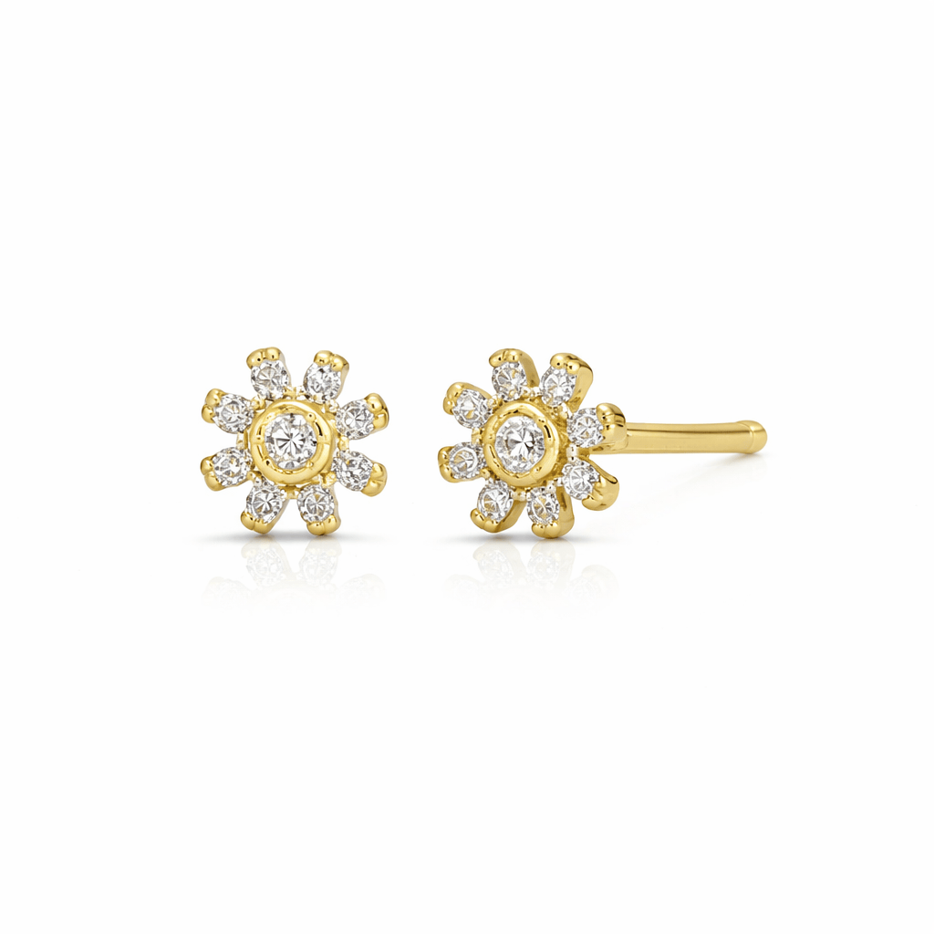 Curated Los Angeles EARRINGS Diamond Passion Flower Stud Earrings
