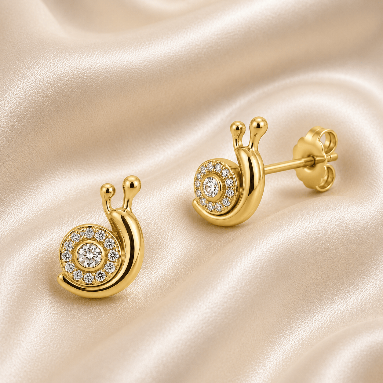 Curated Los Angeles EARRINGS Diamond Snail Studs
