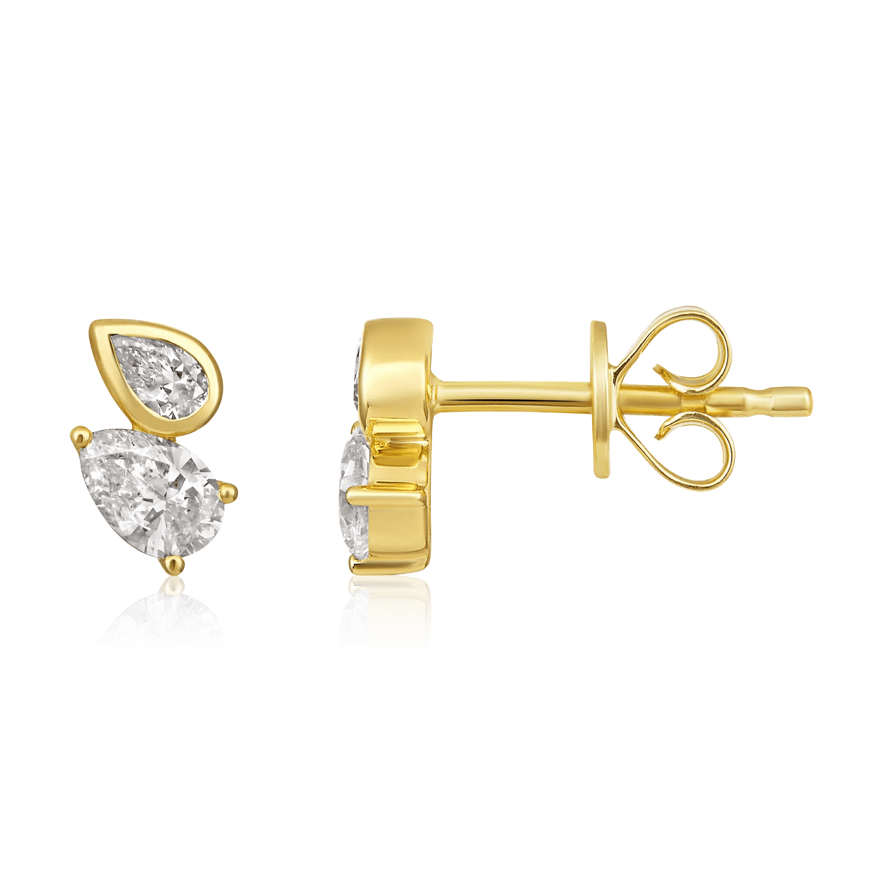 Curated Los Angeles EARRINGS Double Pear Diamond Stud Earrings