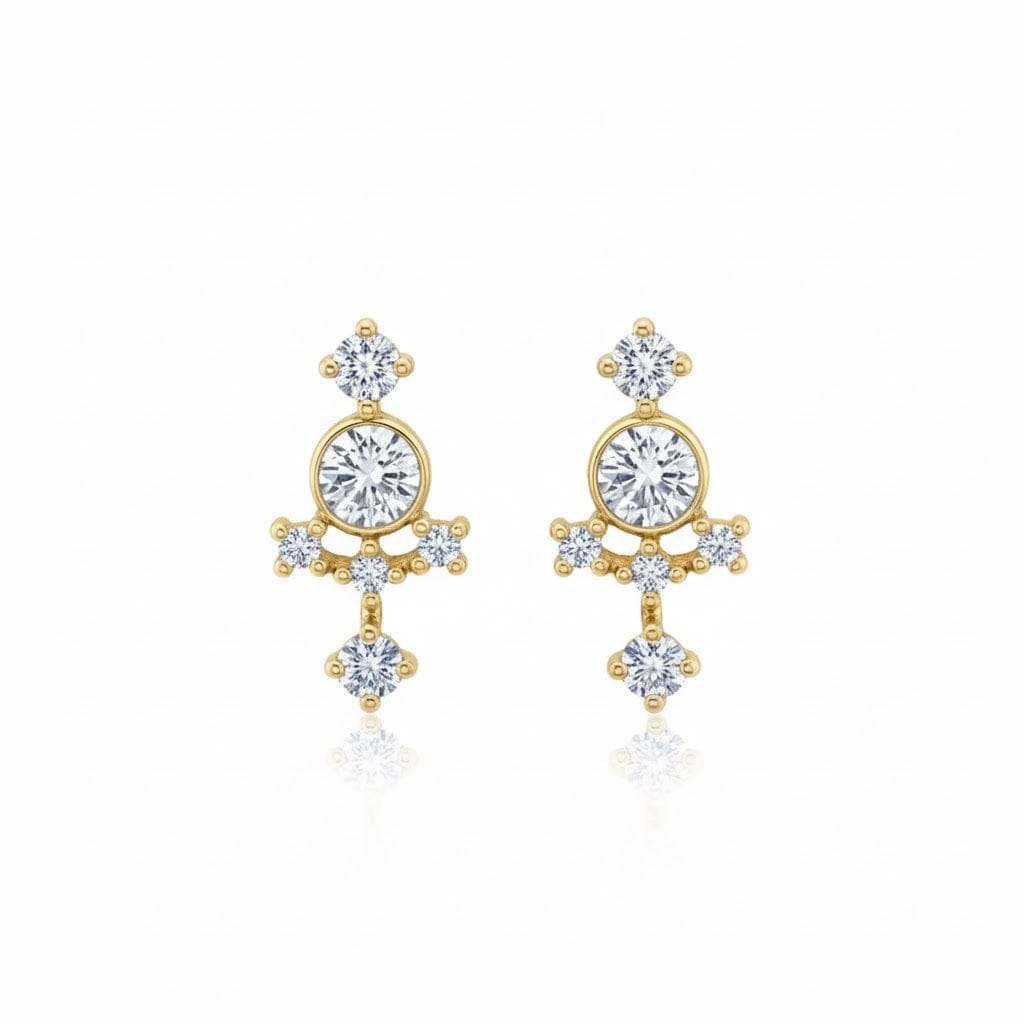 Carter Eve Jewelry EARRINGS 14K Yellow Gold Echo Studs w/ Diamonds