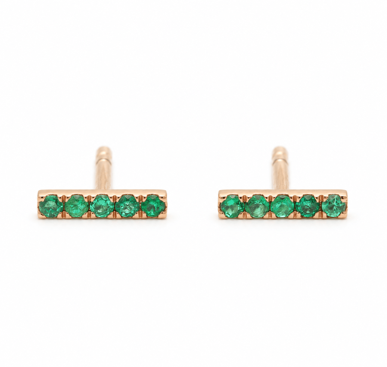 Amazing Grace EARRINGS Emerald Pave Bar Studs
