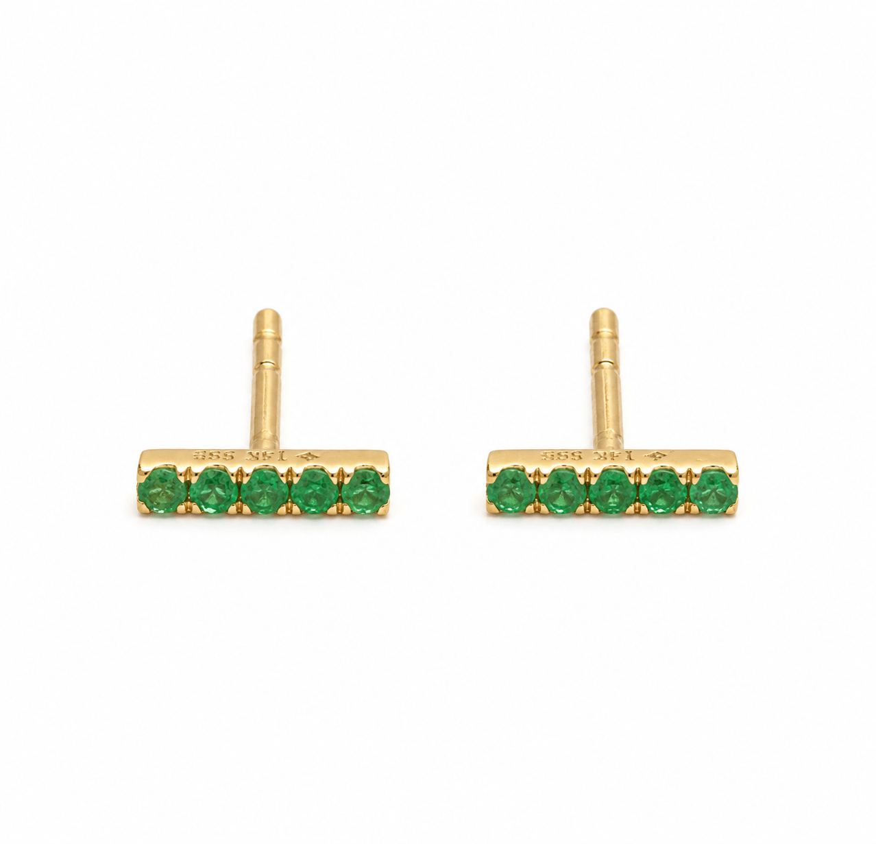 Amazing Grace EARRINGS Emerald Pave Bar Studs
