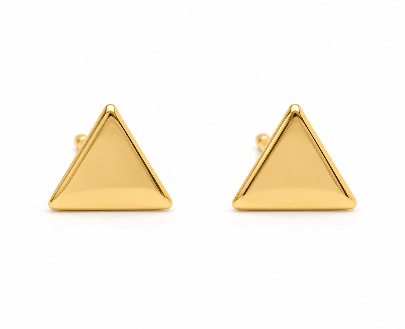 Curated Los Angeles EARRINGS Flat Gold Triangle Studs