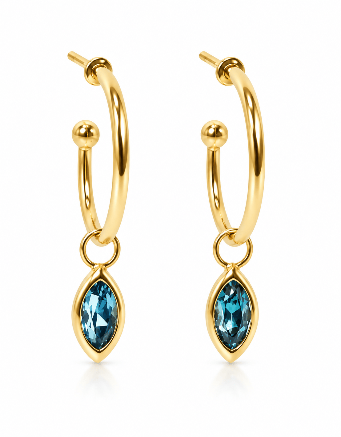 Fade to Black EARRINGS Floating Sapphire Hoop Earrings