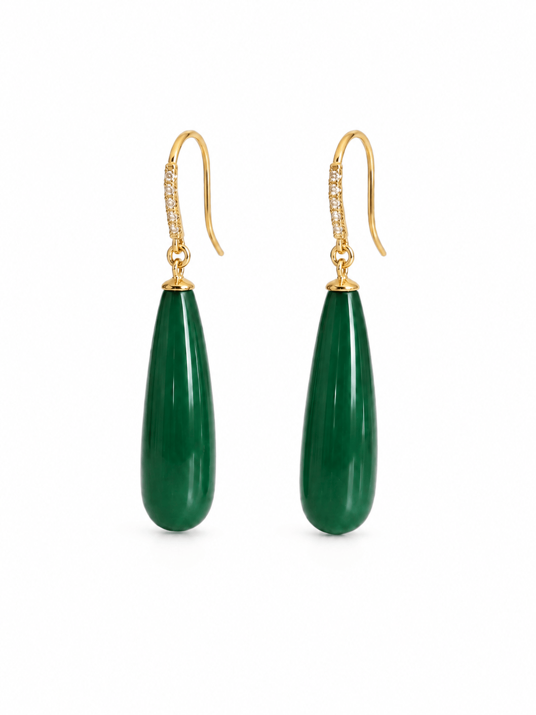 CLA EARRINGS Green Onyx & Diamond Drop Earrings