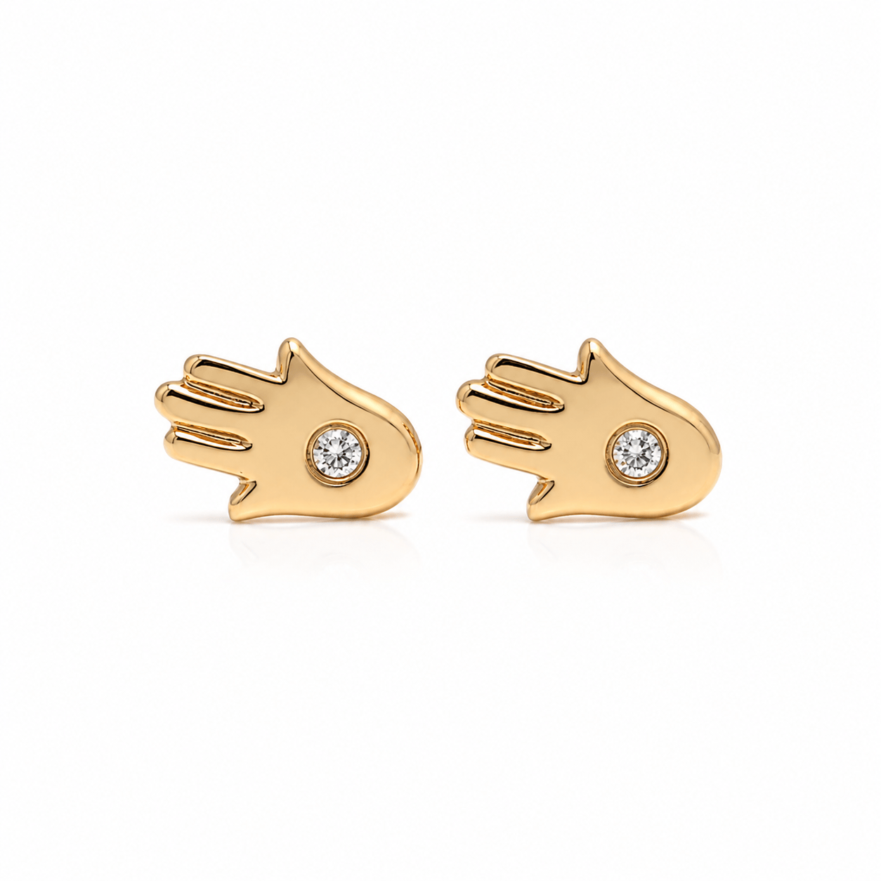 Amazing Grace EARRINGS Hamsa Hand Diamond Studs