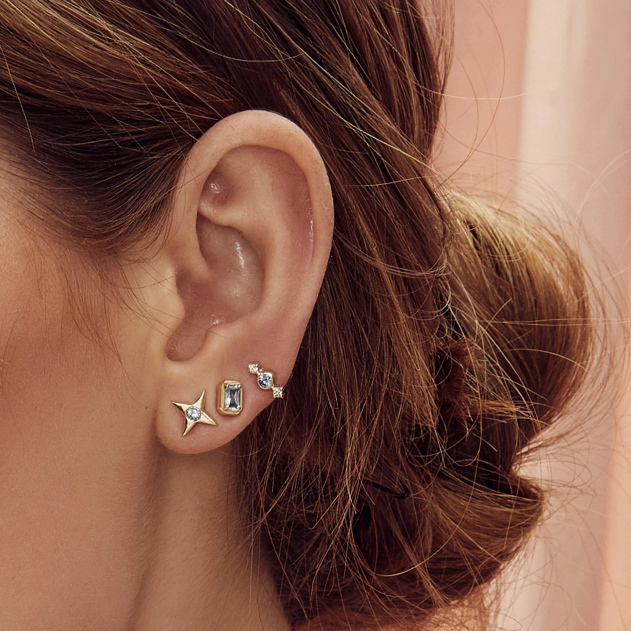Carter Eve Jewelry EARRINGS Huntress Studs with Blue Sapphires and Diamonds