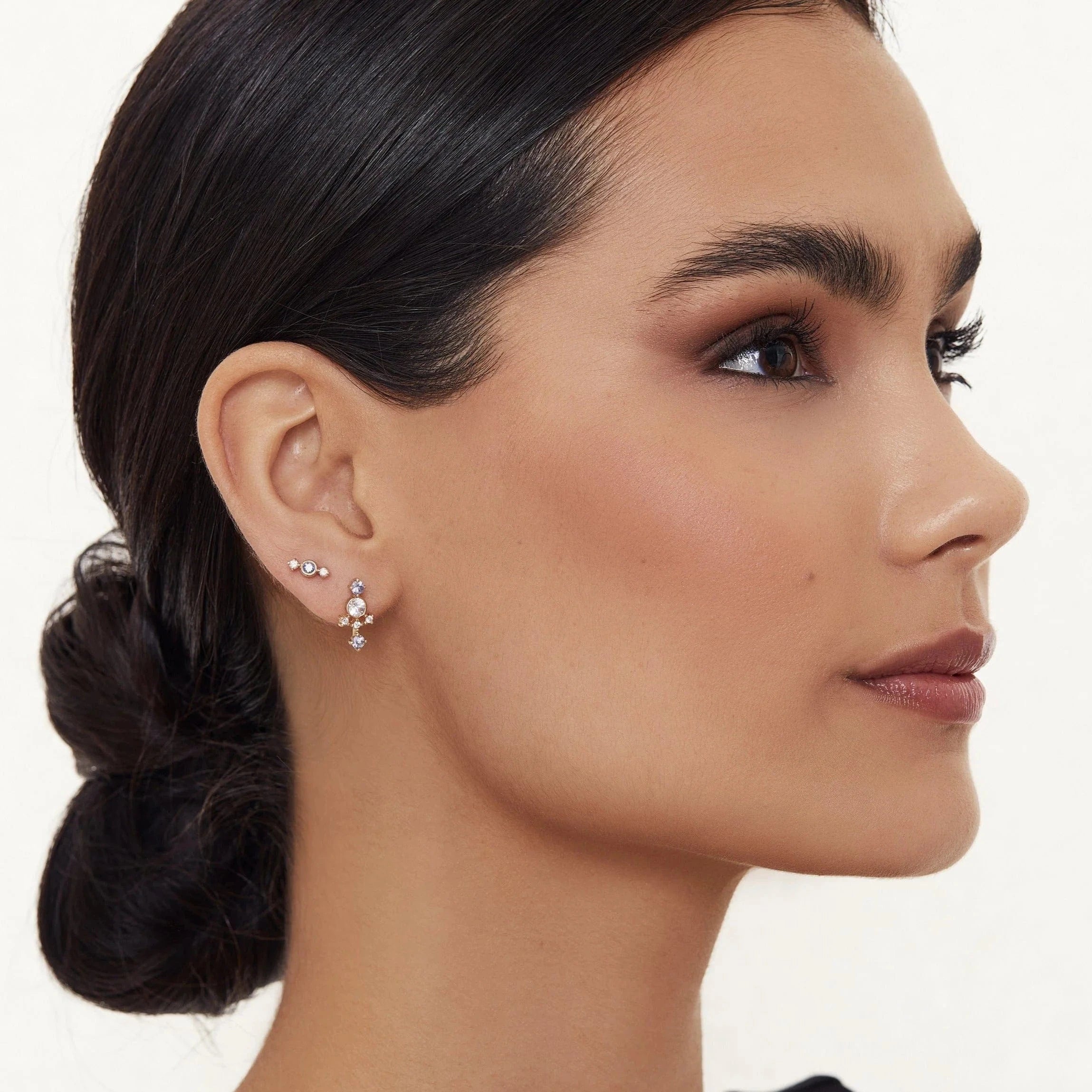 Carter Eve Jewelry EARRINGS Huntress Studs with Blue Sapphires and Diamonds