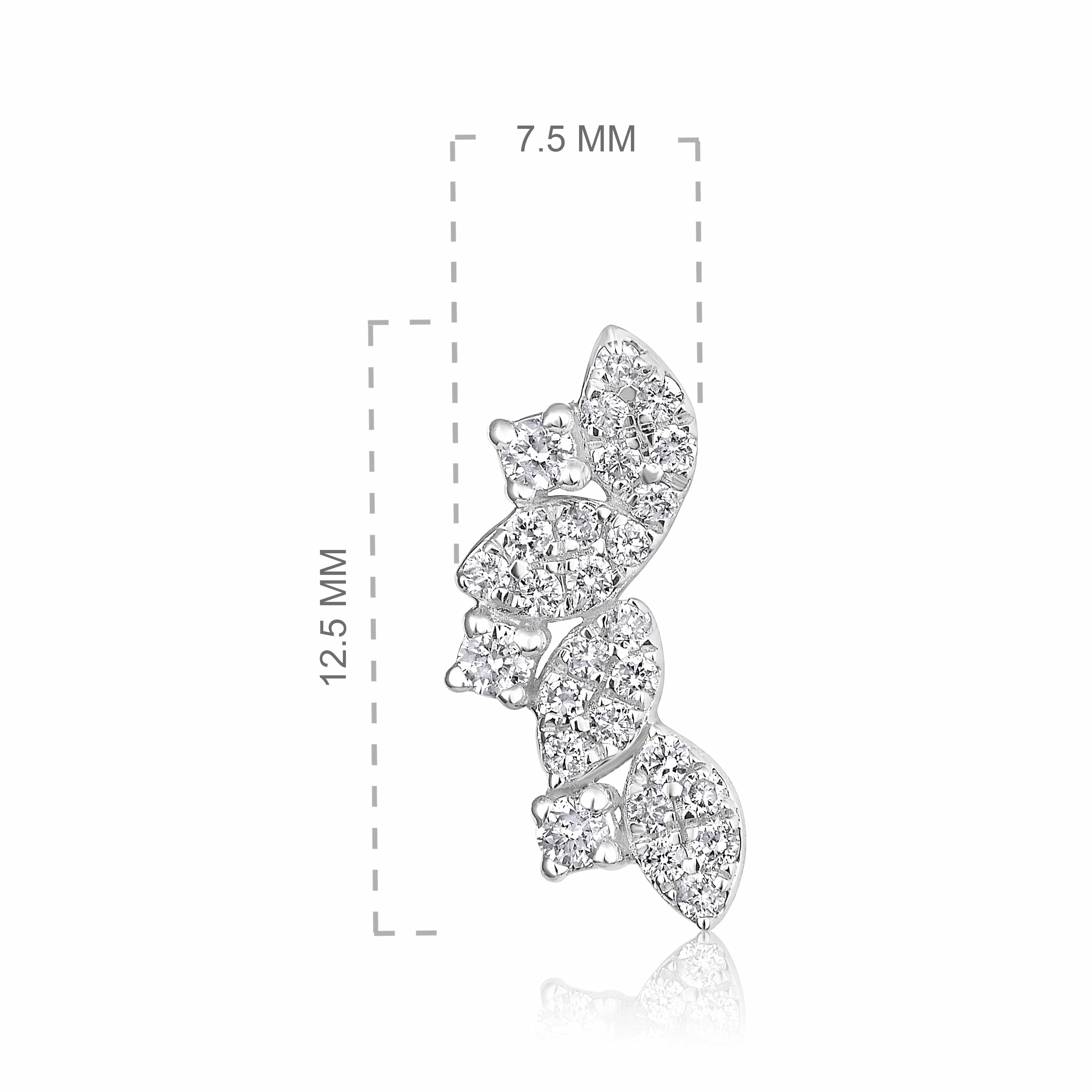 CLA EARRINGS Leaf Cluster Diamond Yellow Gold Climber Earrings