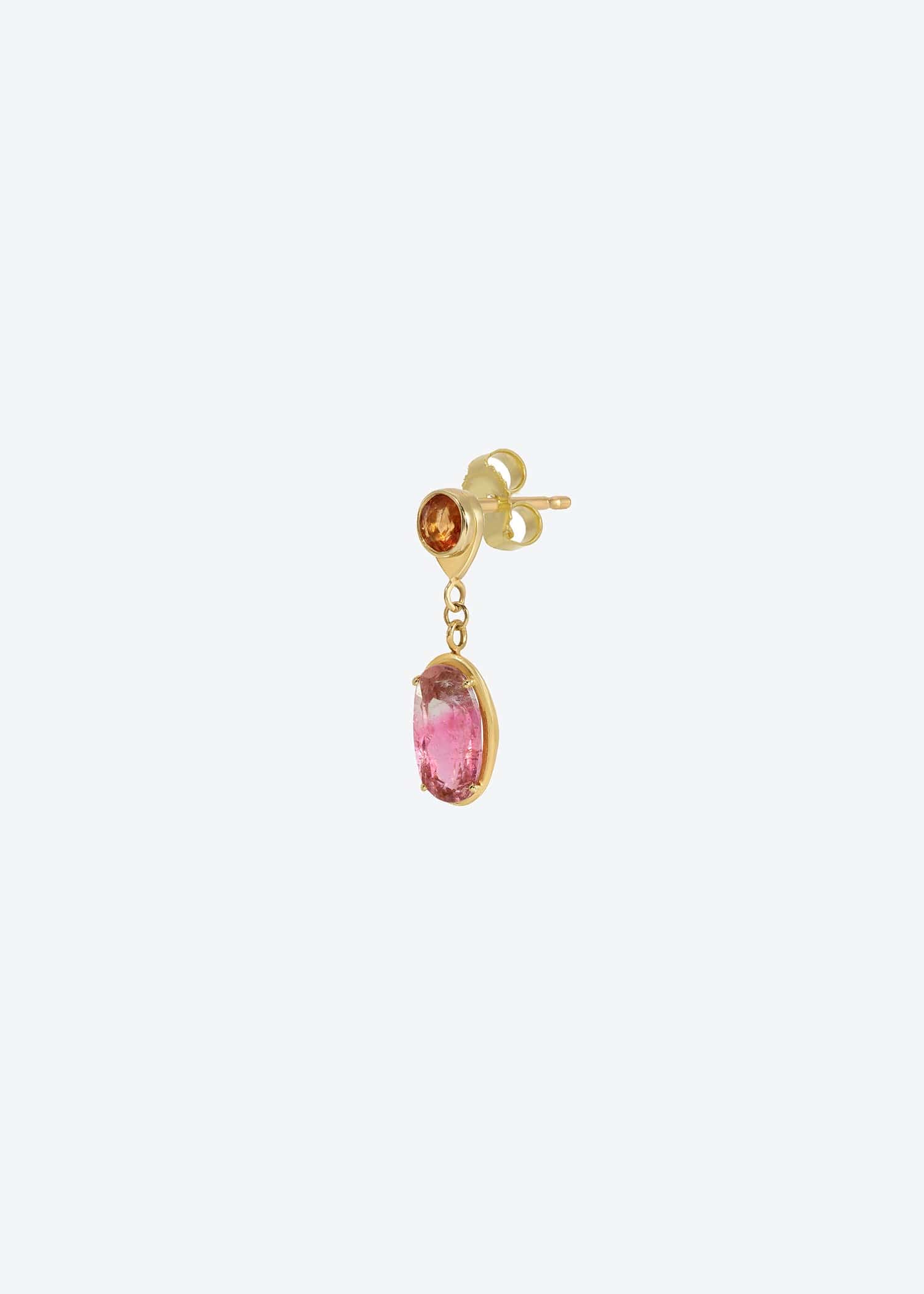 christinamagdolna EARRINGS Little Gem Earring in Sapphire & Tourmaline