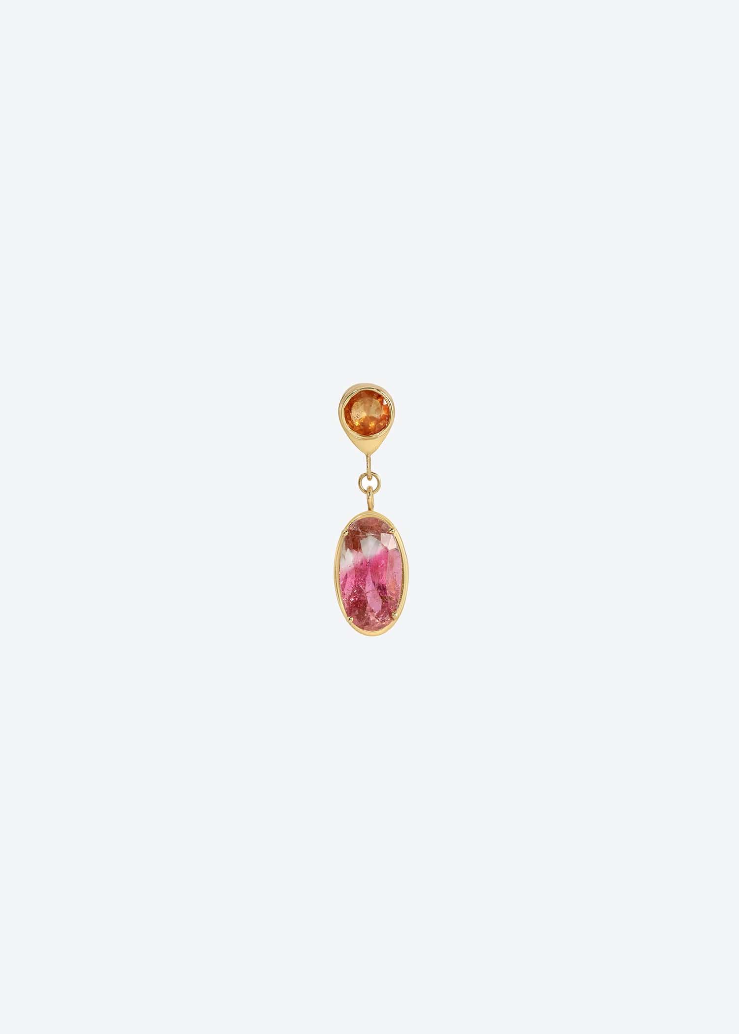 christinamagdolna EARRINGS Little Gem Earring in Sapphire & Tourmaline