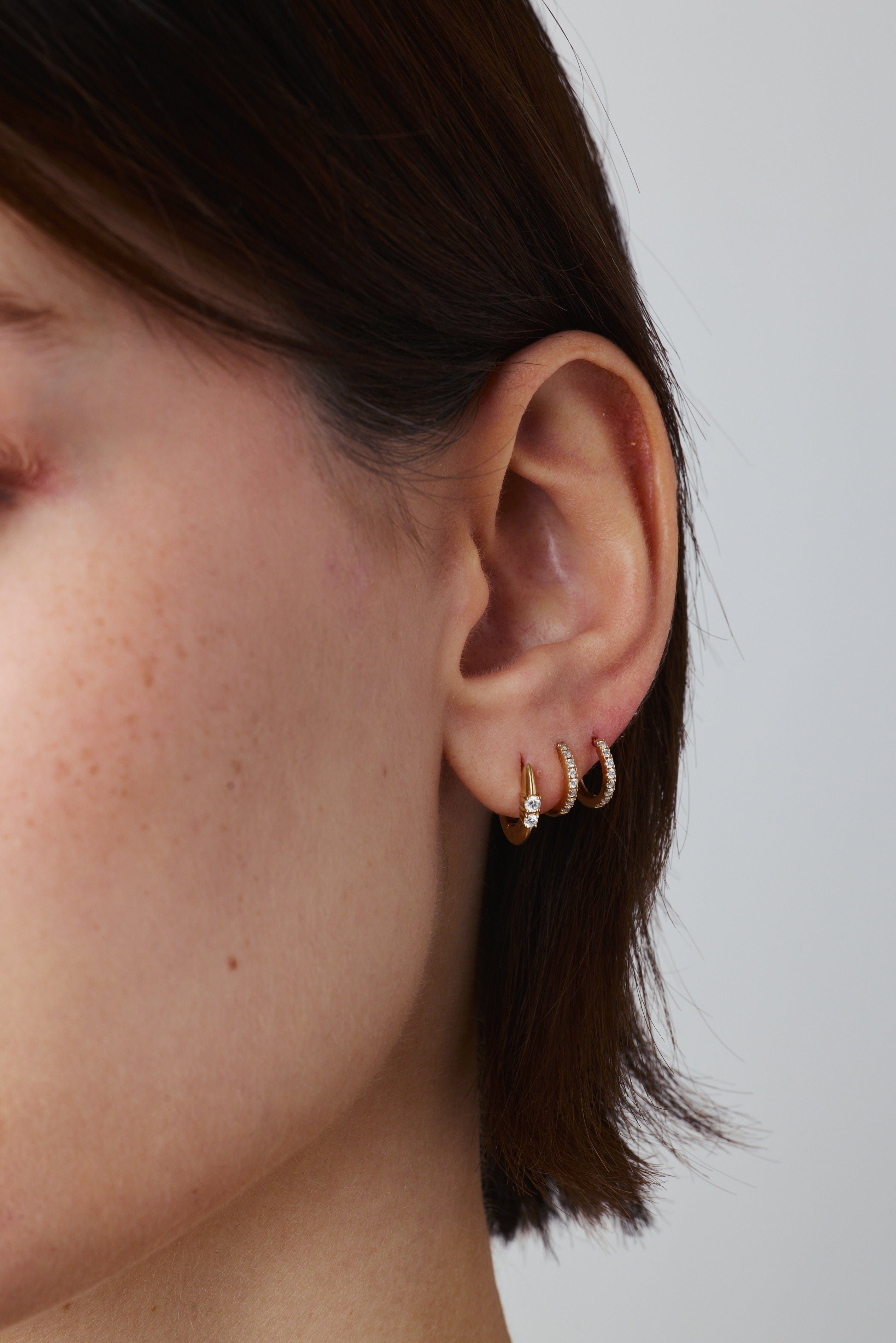 FADE TO BLACK STUDIO EARRINGS Luna Diamond Hoops