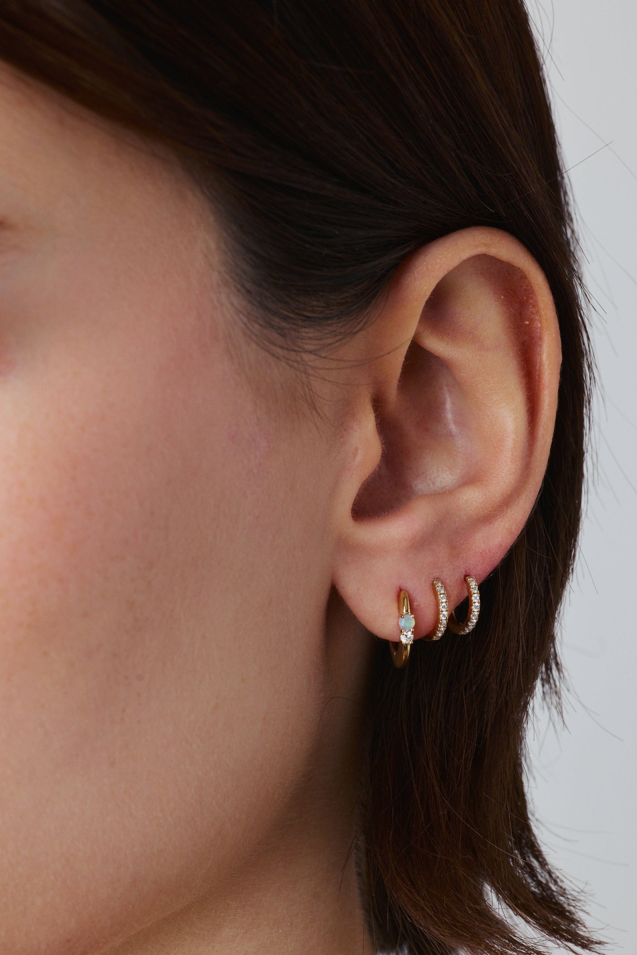 FADE TO BLACK STUDIO EARRINGS Luna Opal Hoops