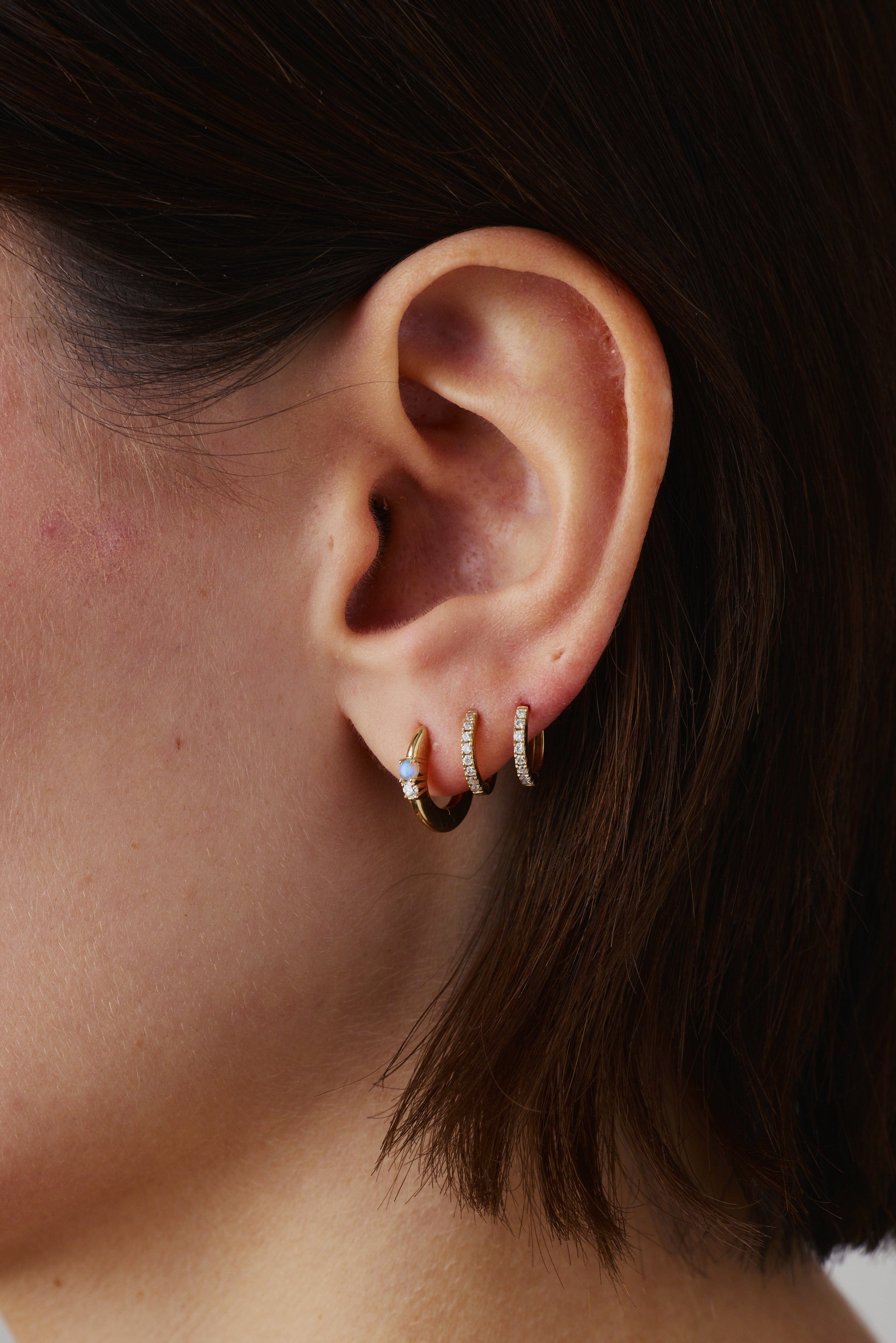 FADE TO BLACK STUDIO EARRINGS Luna Opal Hoops
